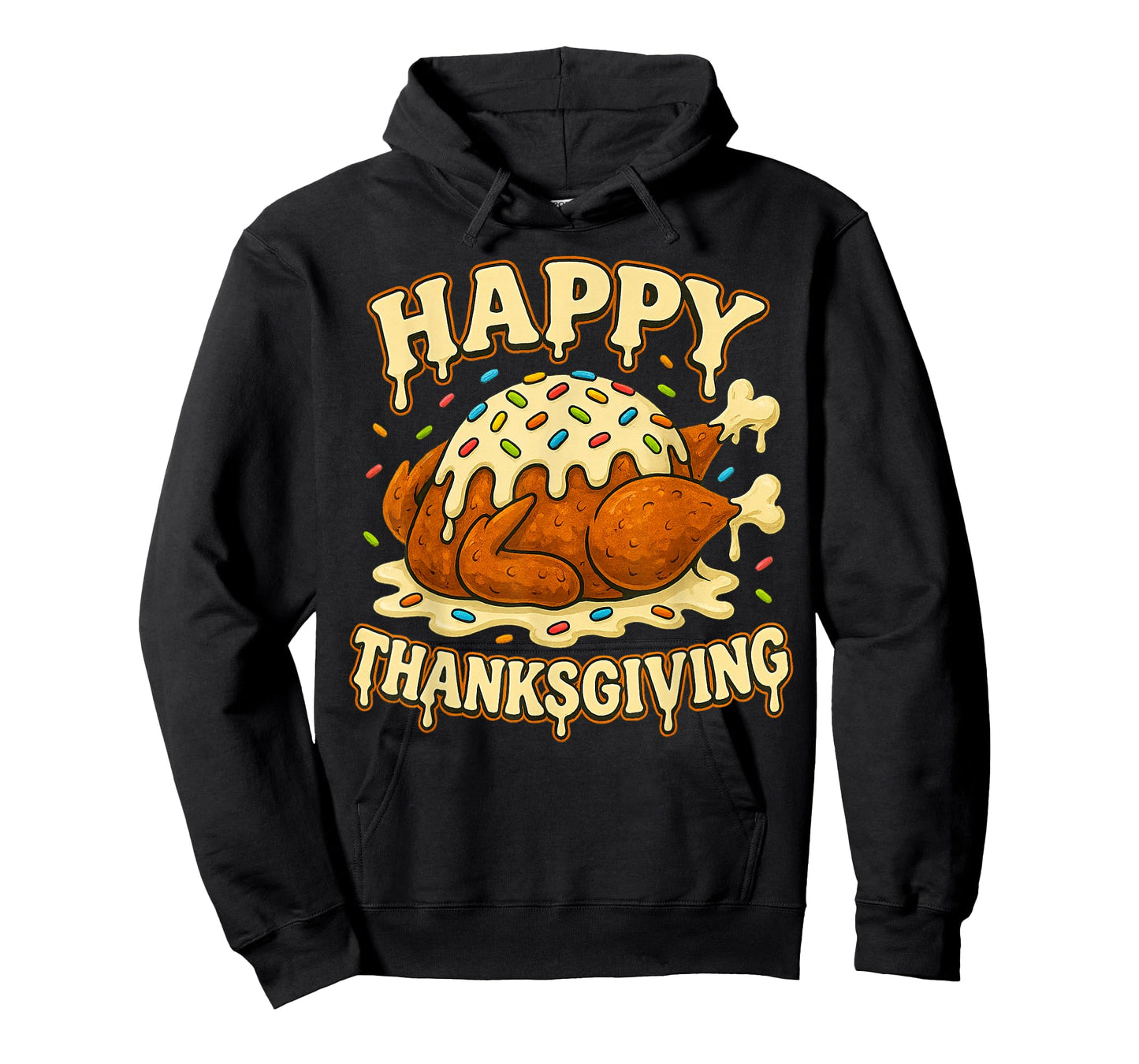Happy Thanksgiving Drip Ice Cream Look Cool T-Shirt