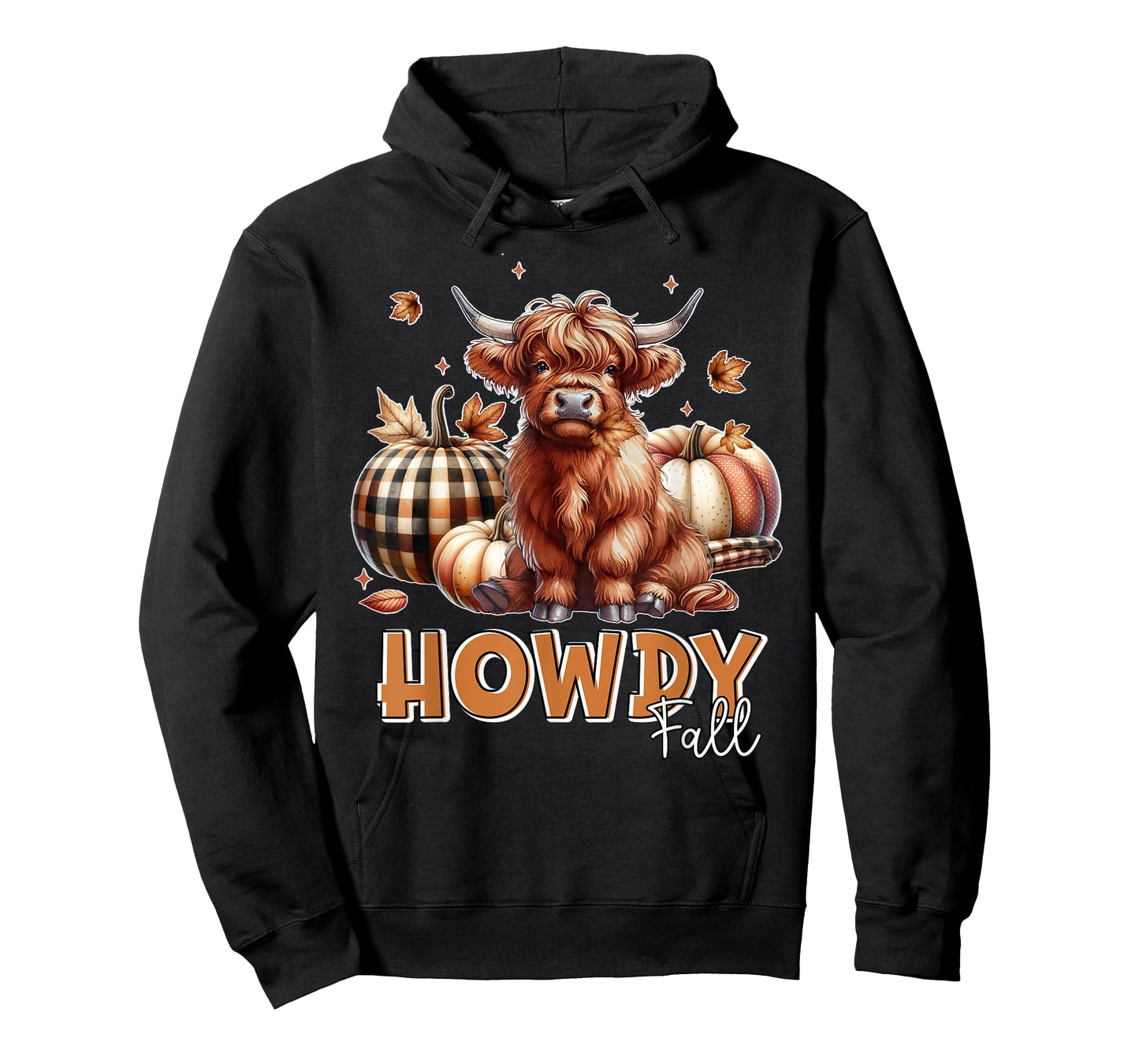Howdy Fall Western Farm Country Highland Cow Autumn Pumpkin T-Shirt