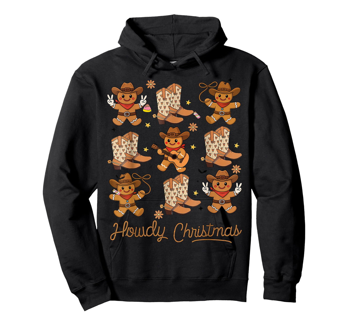 Funny Howdy Christmas Gingerbread Cowboy Rodeo Western Xmas T-Shirt