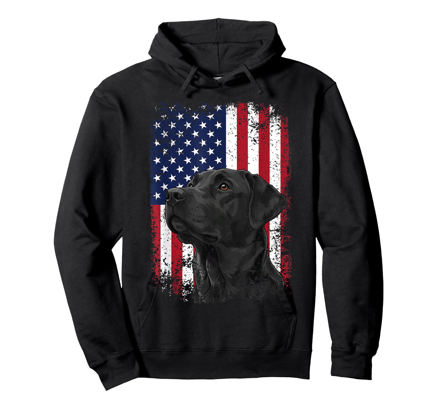Patriotic Lab Hunting Labrador US Flag Hunting Dog T-Shirt