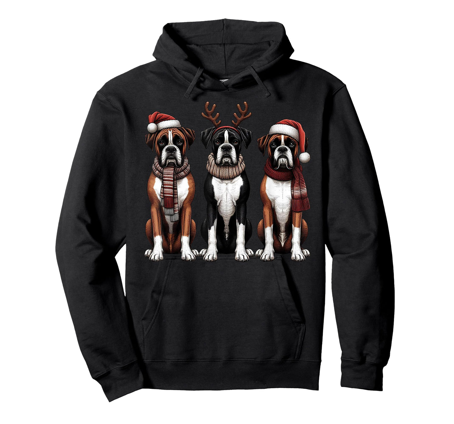Santa Reindeer Boxer Christmas Boxer Dog Lover Pajama T-Shirt