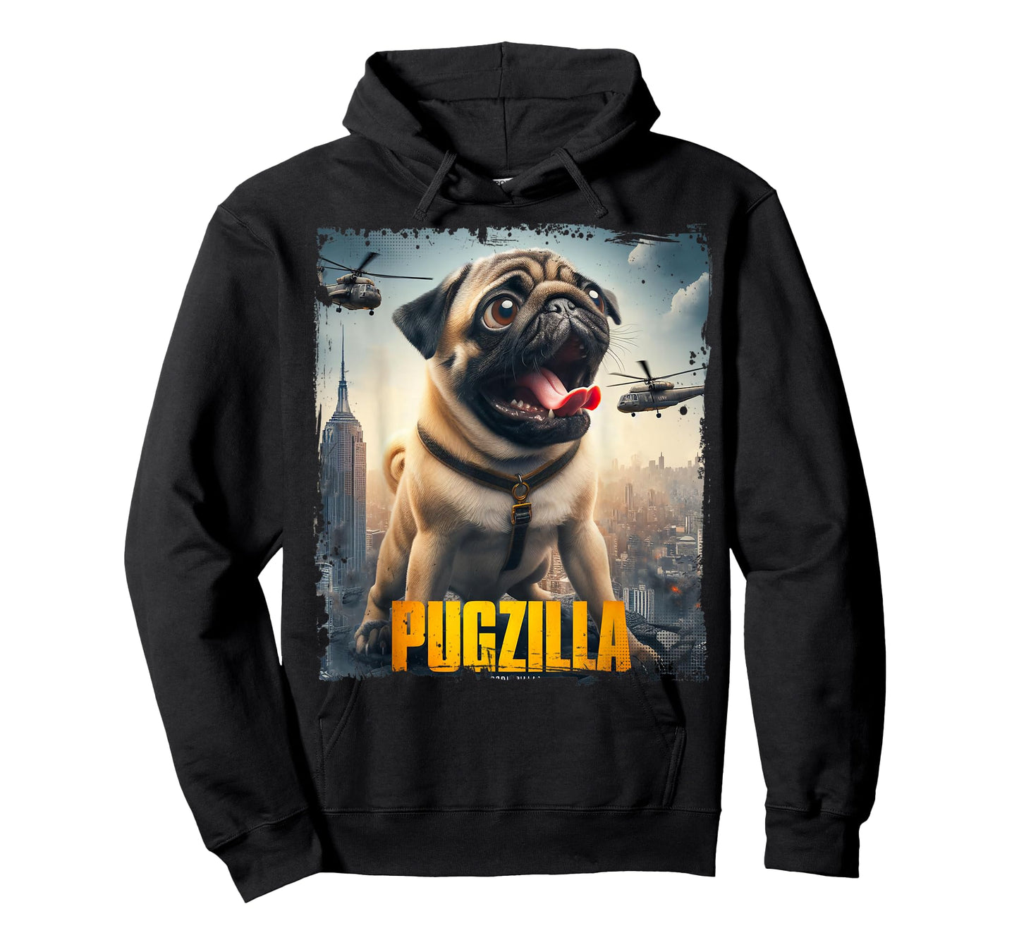 Pugzilla Funny Pug For Dog Lovers Funny Lovely Pug Parody T-Shirt