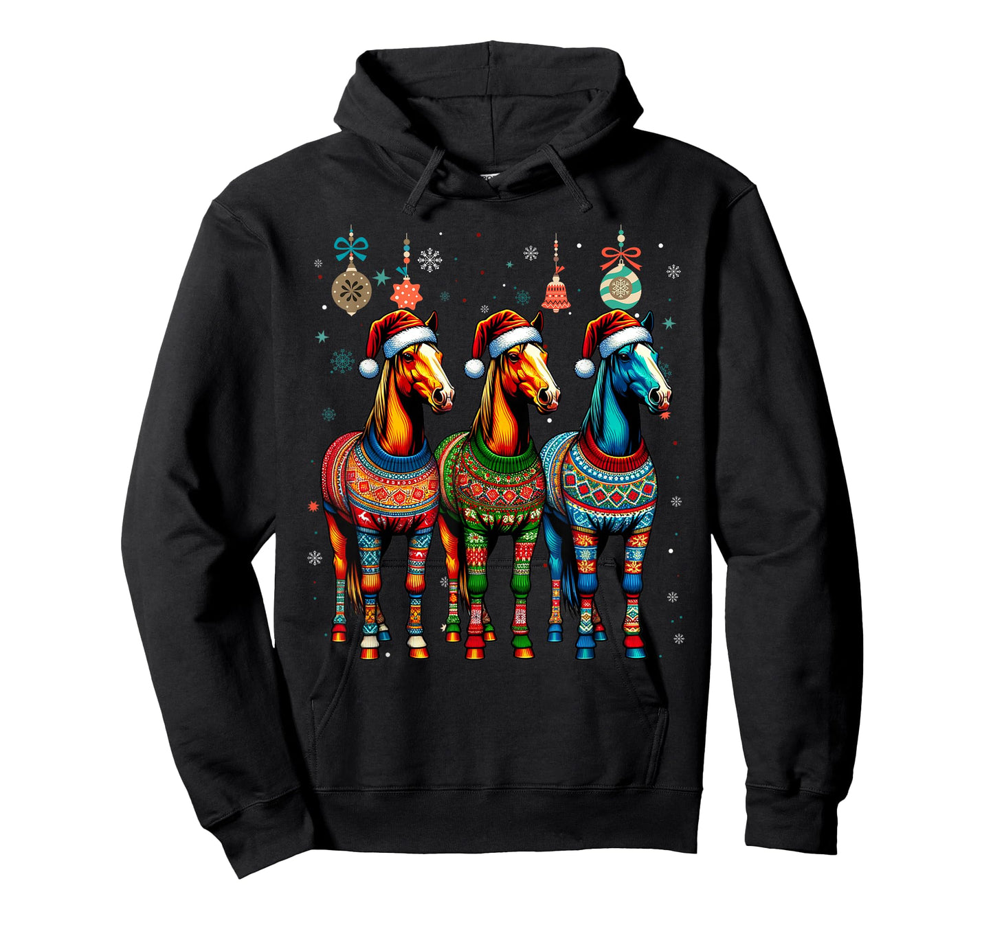 Horses Ugly Sweaters Christmas Xmas Women Men Horse Lover T-Shirt
