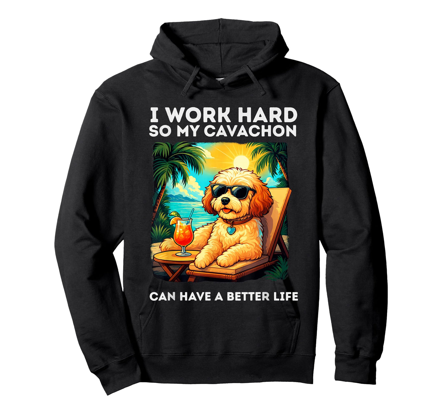 Funny Cavachon Dog I Work Hard Design Cavachon Lovers T-Shirt
