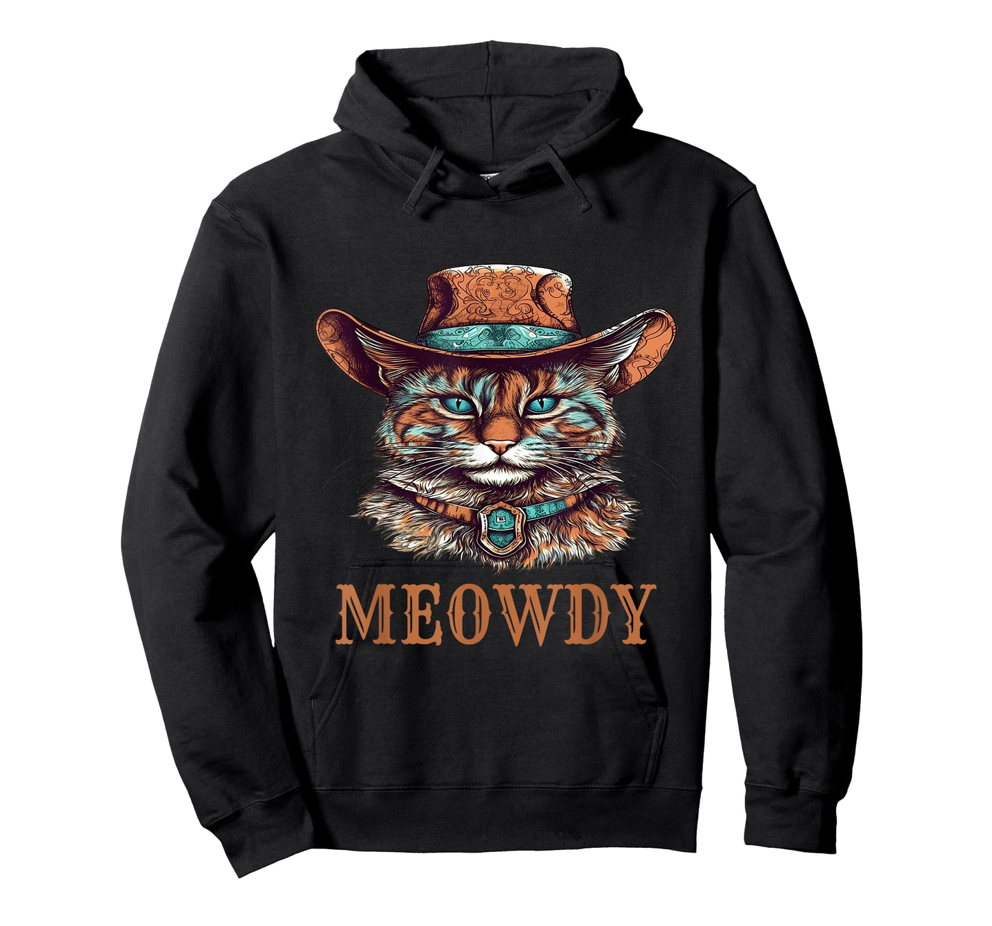 Funny Cat Graphic Howdy Western Cowboy Cowgirl Meowdy Cat T-Shirt