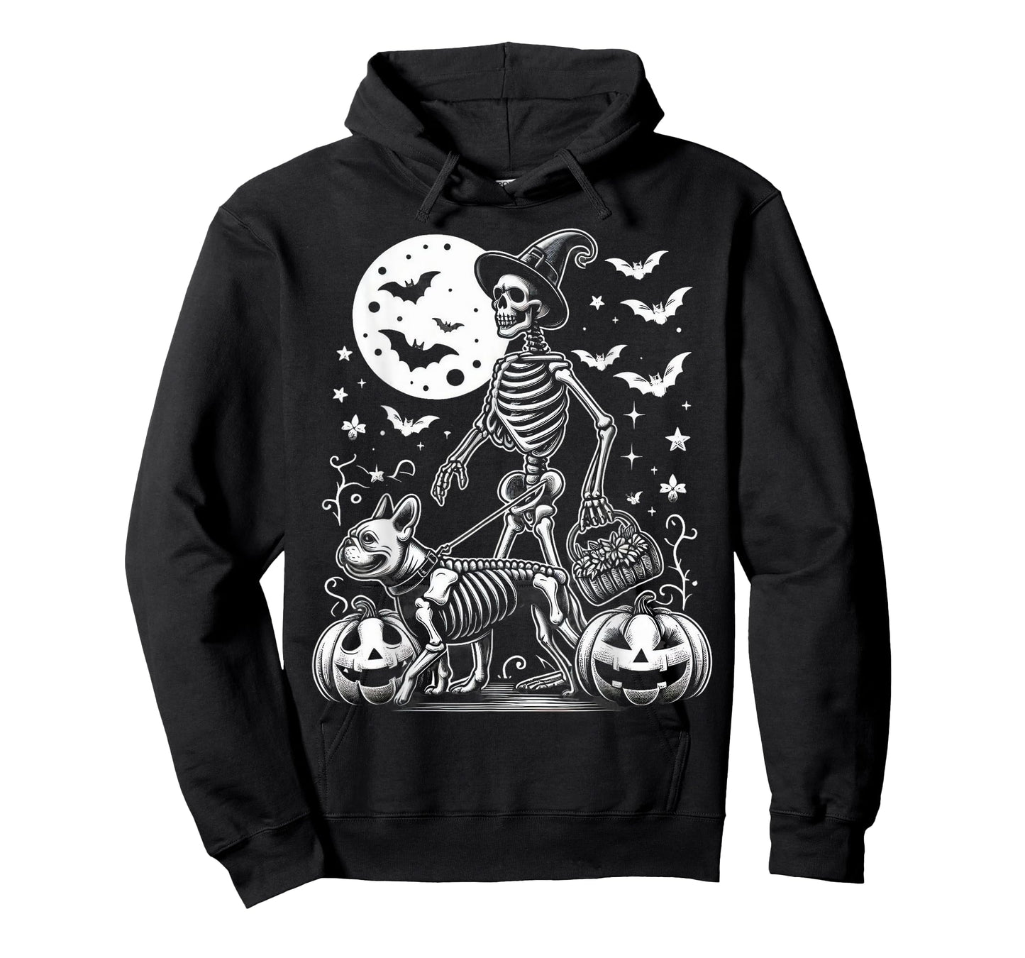 Skeletal French Bulldog Funny Halloween Dog For Men Women T-Shirt