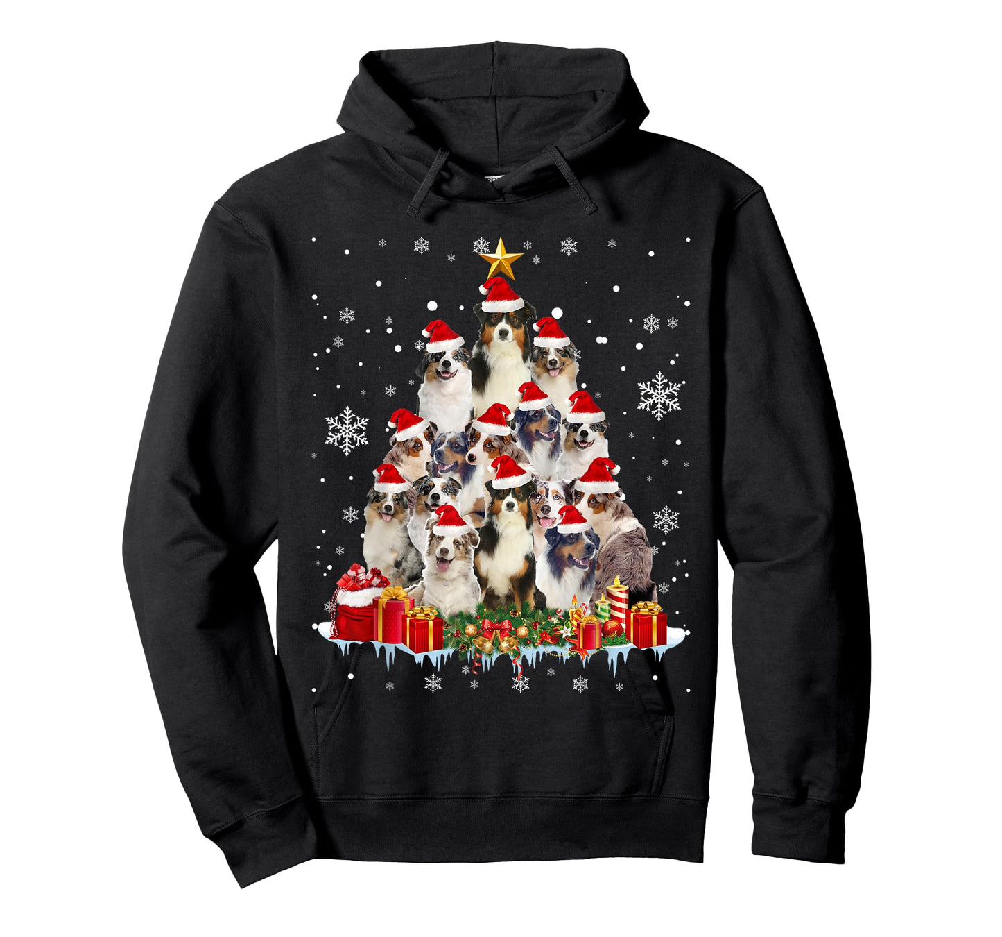 Aussie Christmas Tree Funny Xmas Gifts For Dog Lover T-Shirt for Men Women Kids