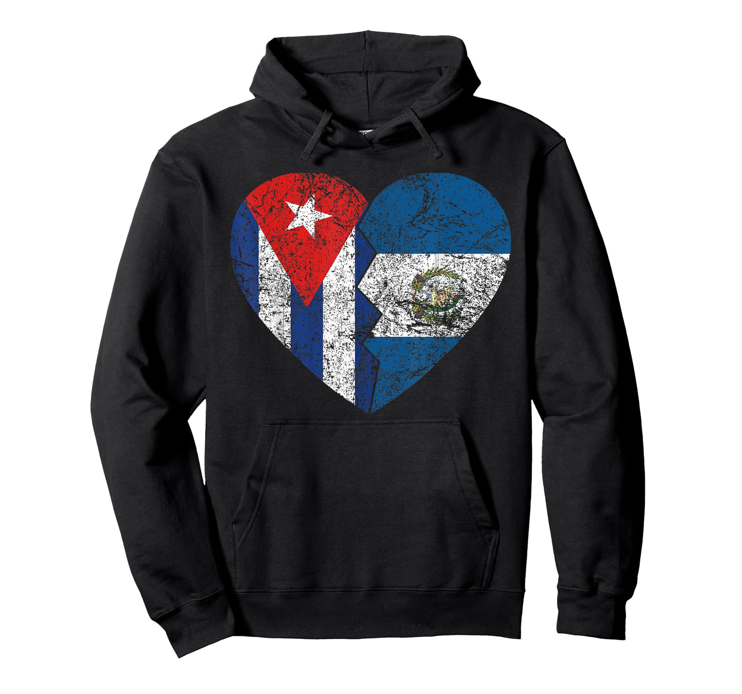 Guatemalan Cuban Flags Heart | Cuba Guatemala Roots Vintage T-Shirt