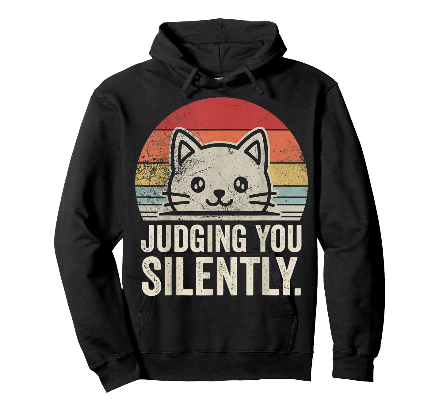 Judging You Silently Funny Cat Retro T-Shirt