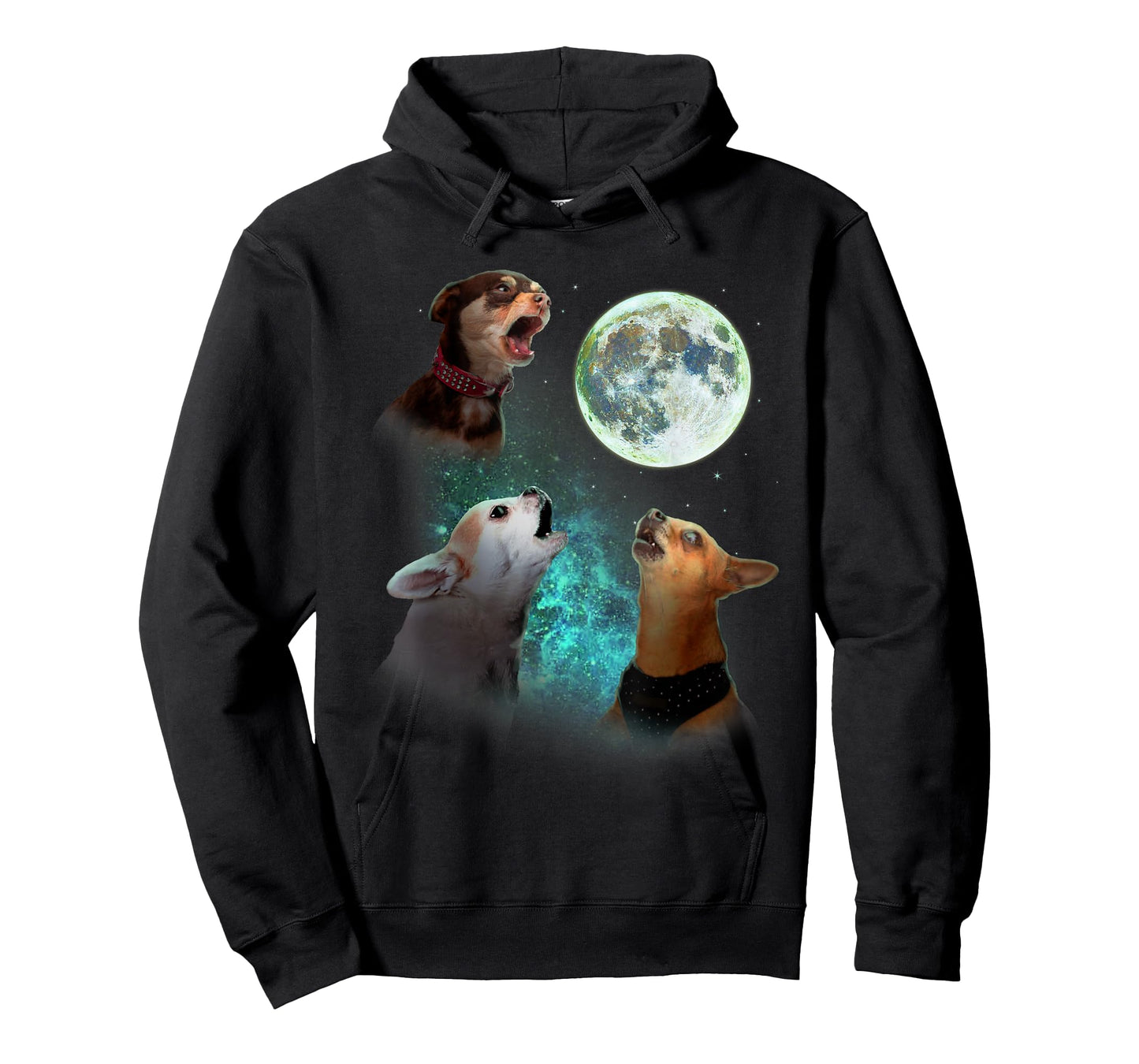Three Chihuahuas Howl at Moon 3 Wolfs - Funny Wolves Parody T-Shirt