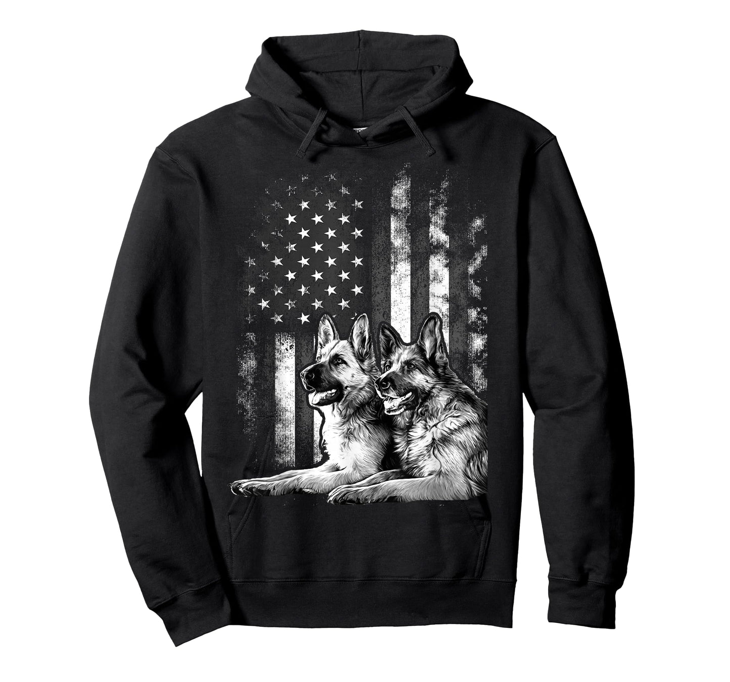 Vintage Patriotic German Shepherd American Flag 4th Of July T-Shirt
