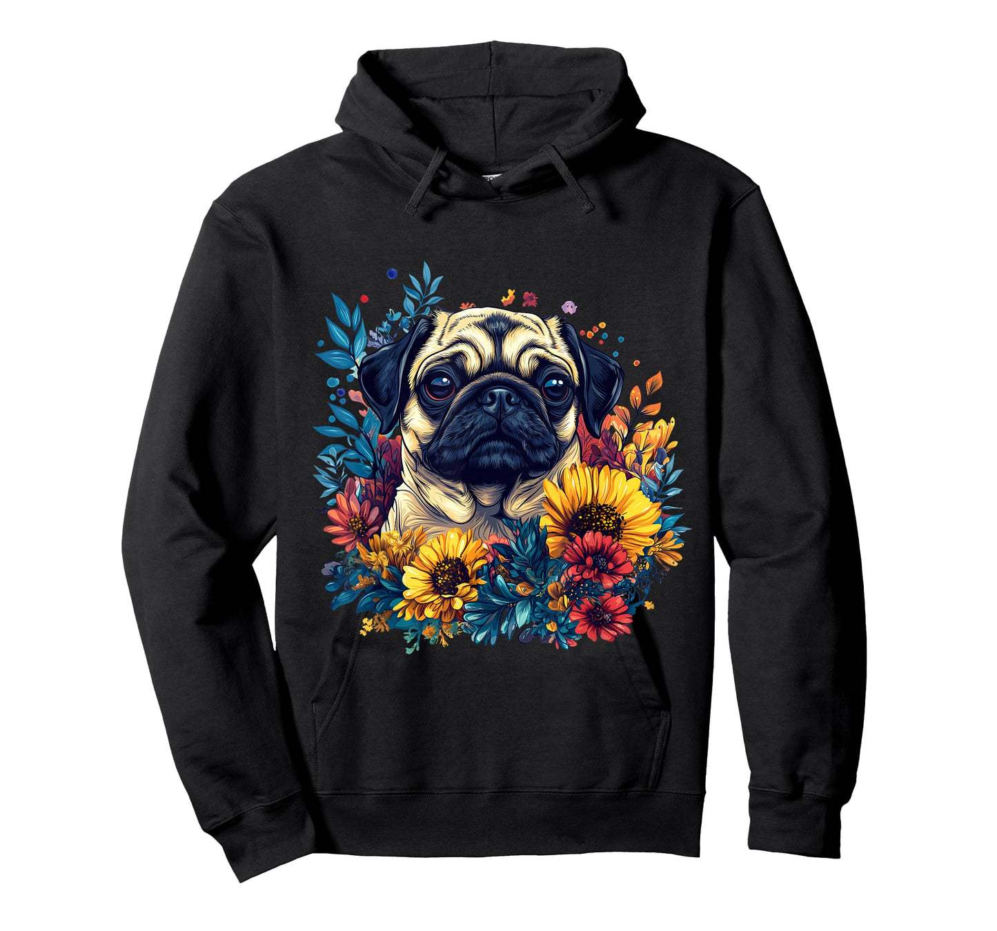 Cute Pug Owner Pug Lover Colorful Portrait Dog Pug T-Shirt