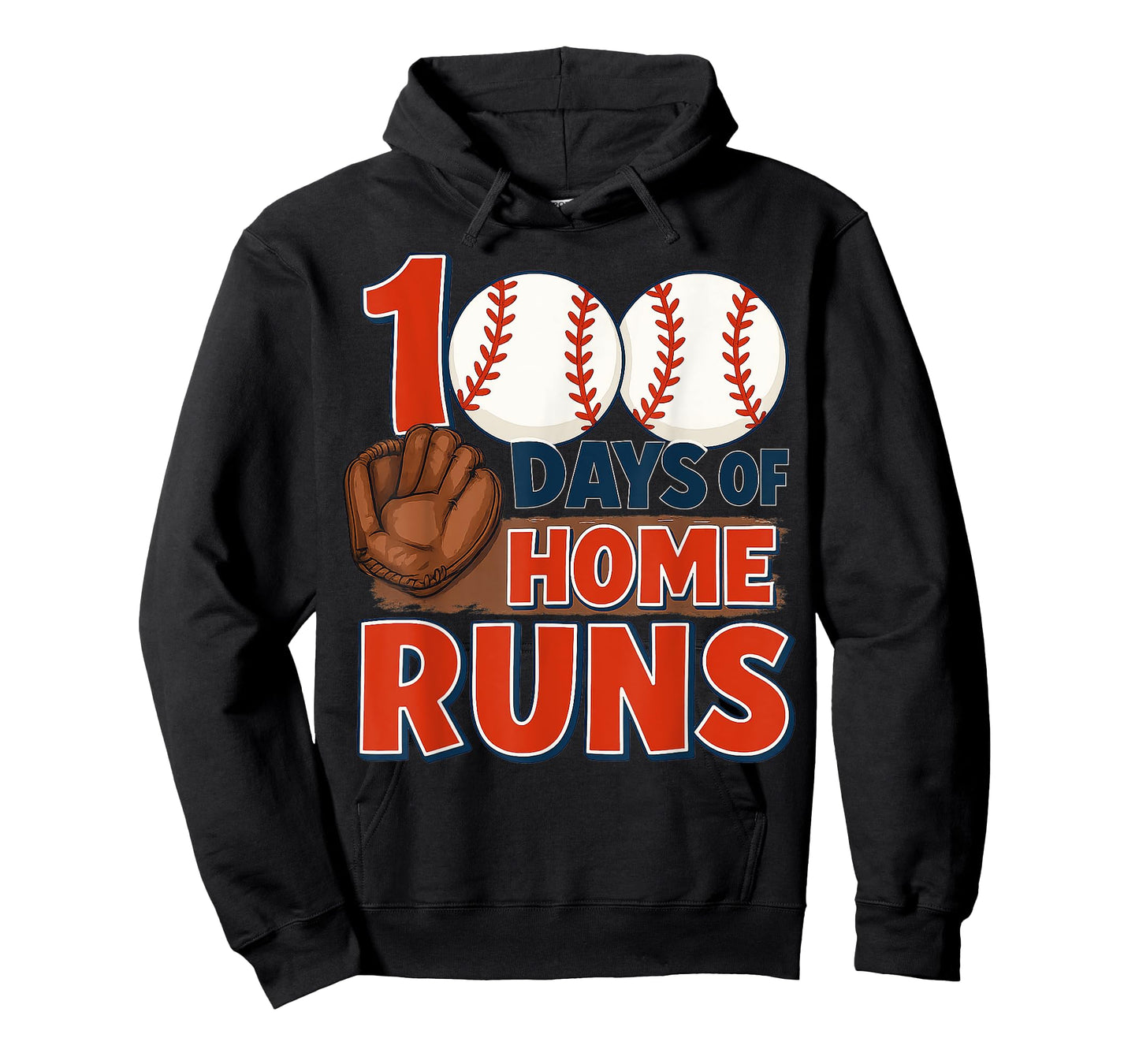 Classic 100 Days of Home Runs Baseball Design T-Shirt