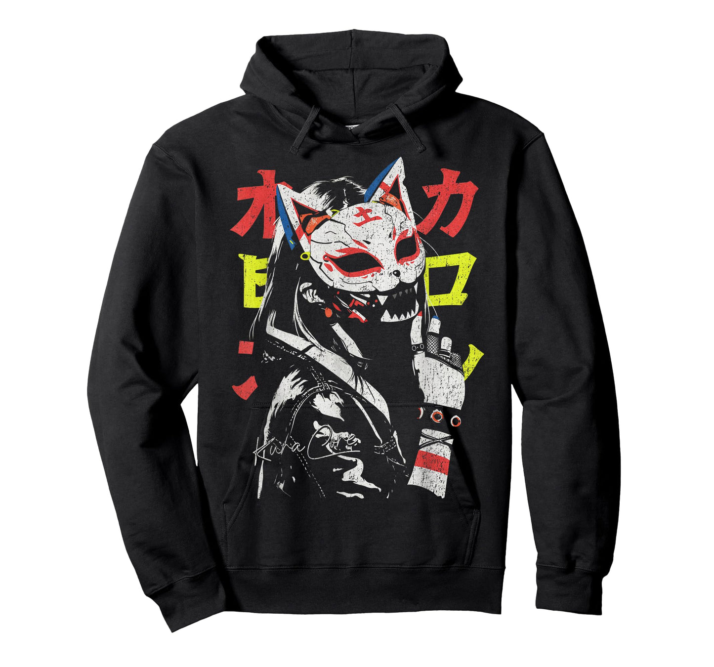 Japanese Streetwear Cyberpunk Y2K Techwear Neko Manga Anime T-Shirt