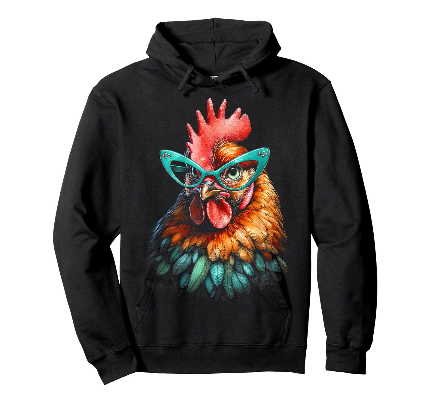 Chicken Funny Eyeglasses Cute Graphic Women Chicken Lover T-Shirt