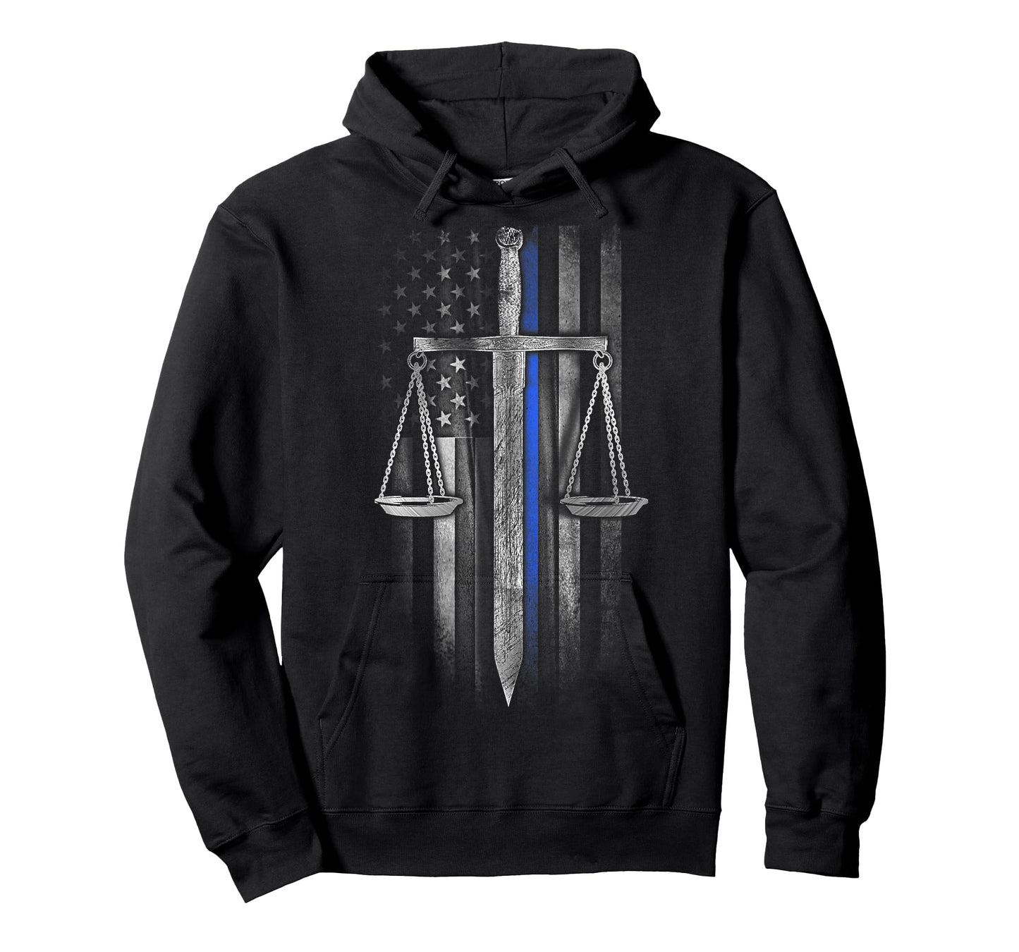 Thin Blue Line - Scales of Justice T-Shirt T-Shirt