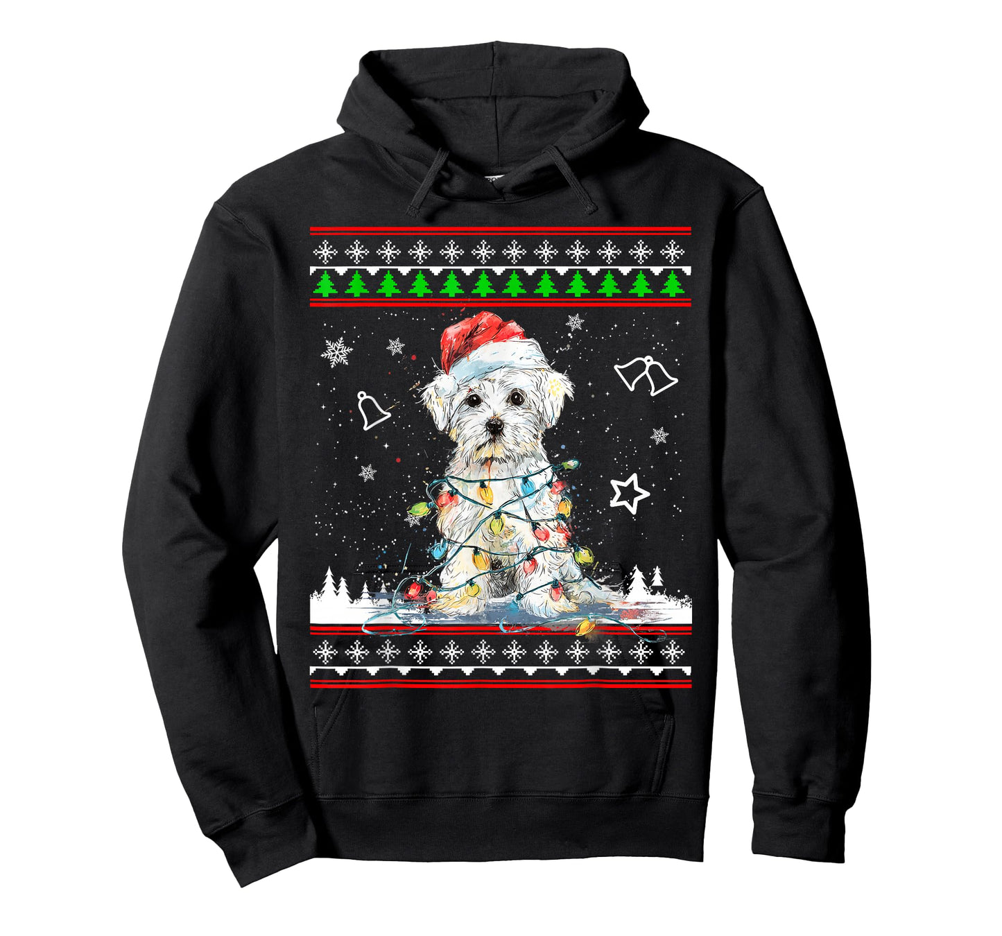 Maltese Christmas Ugly Sweater Funny Dog Xmas T-Shirt
