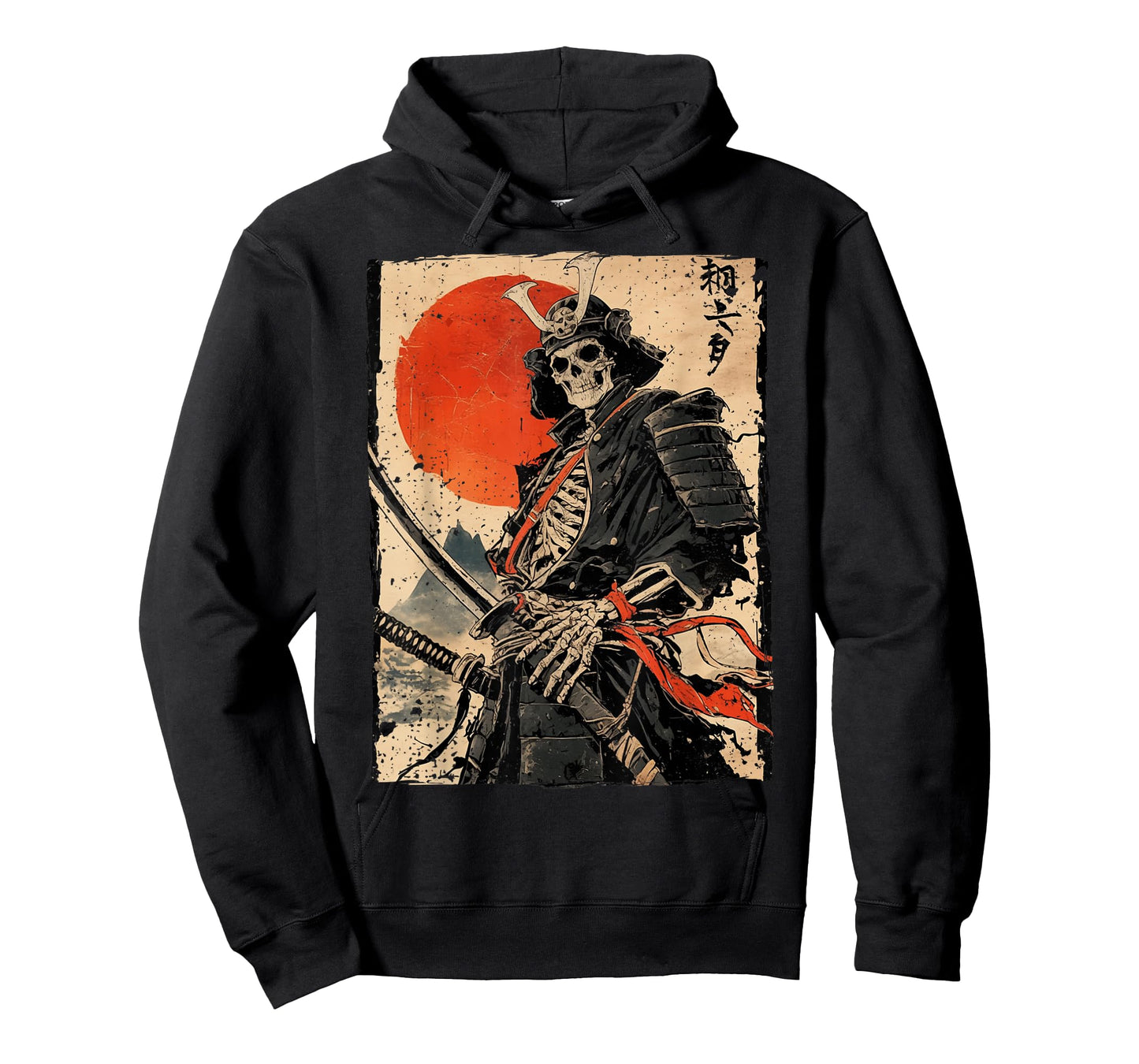 Japan Samurai Warrior Skeleton Ukiyo Ink Artwork Samurai T-Shirt