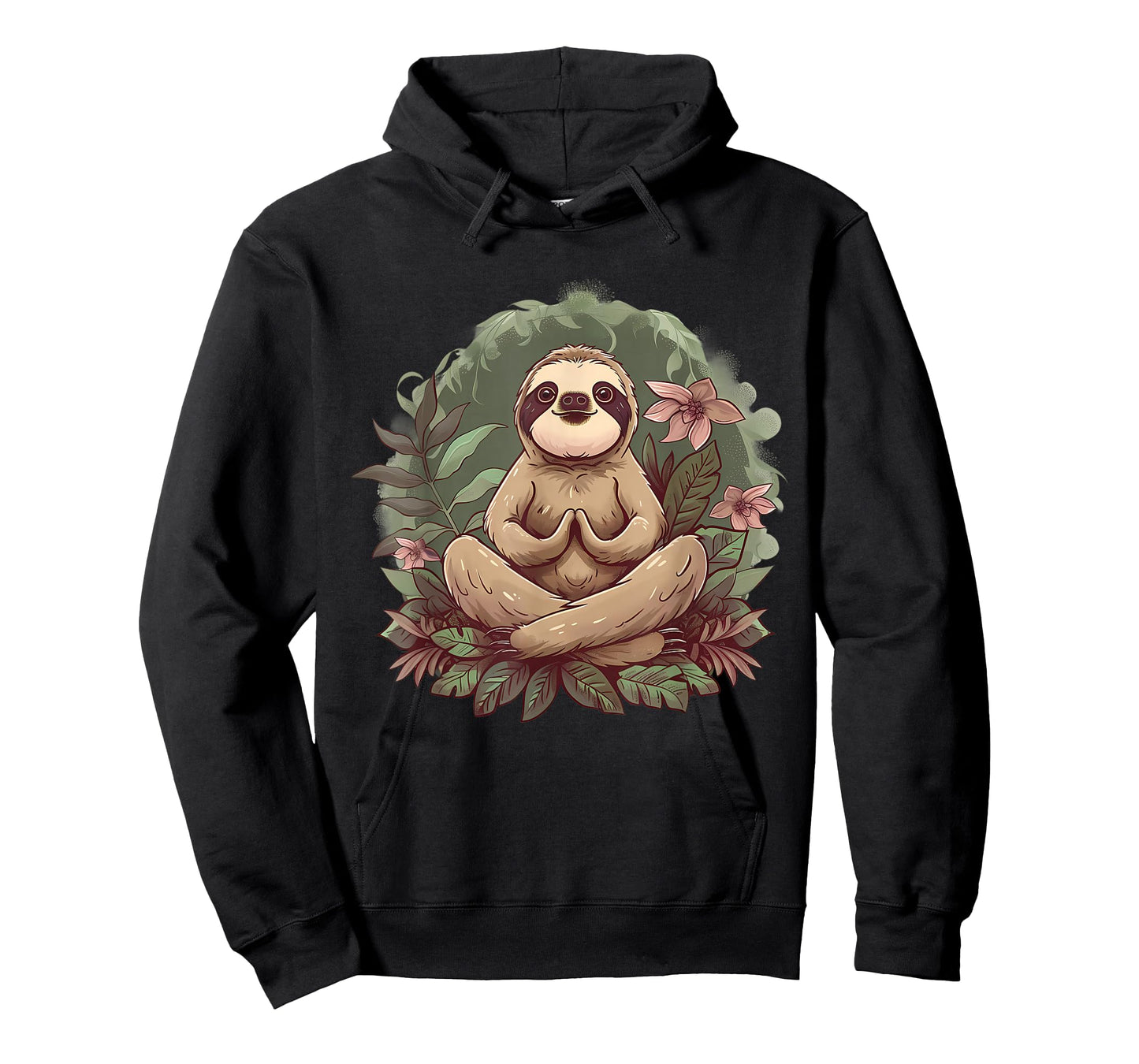 Sloth Meditation Spirituality Buddha Buddhist Floral Yoga T-Shirt