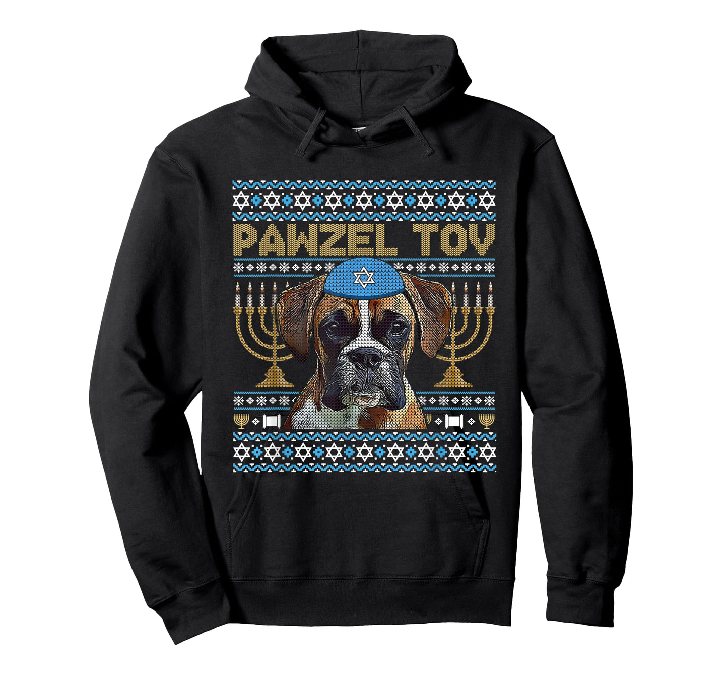Pawzel Tov Jewish Boxer Dog Funny Hanukkah T-Shirt