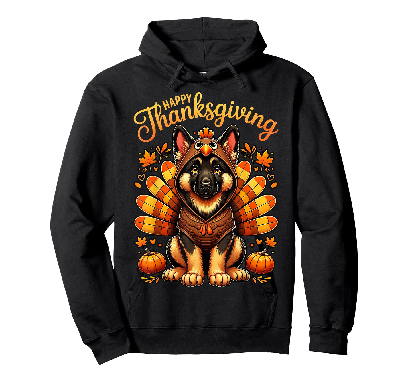 Happy Thanksgiving German Shepherd Dog Turkey Day Fall T-Shirt