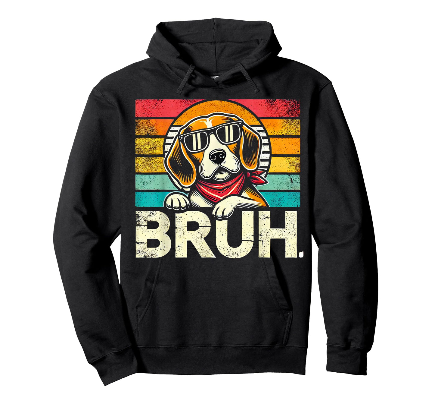 Bruh Retro Vintage 80s Dog Sunglasses BRUH Funny Bruh Beagle T-Shirt