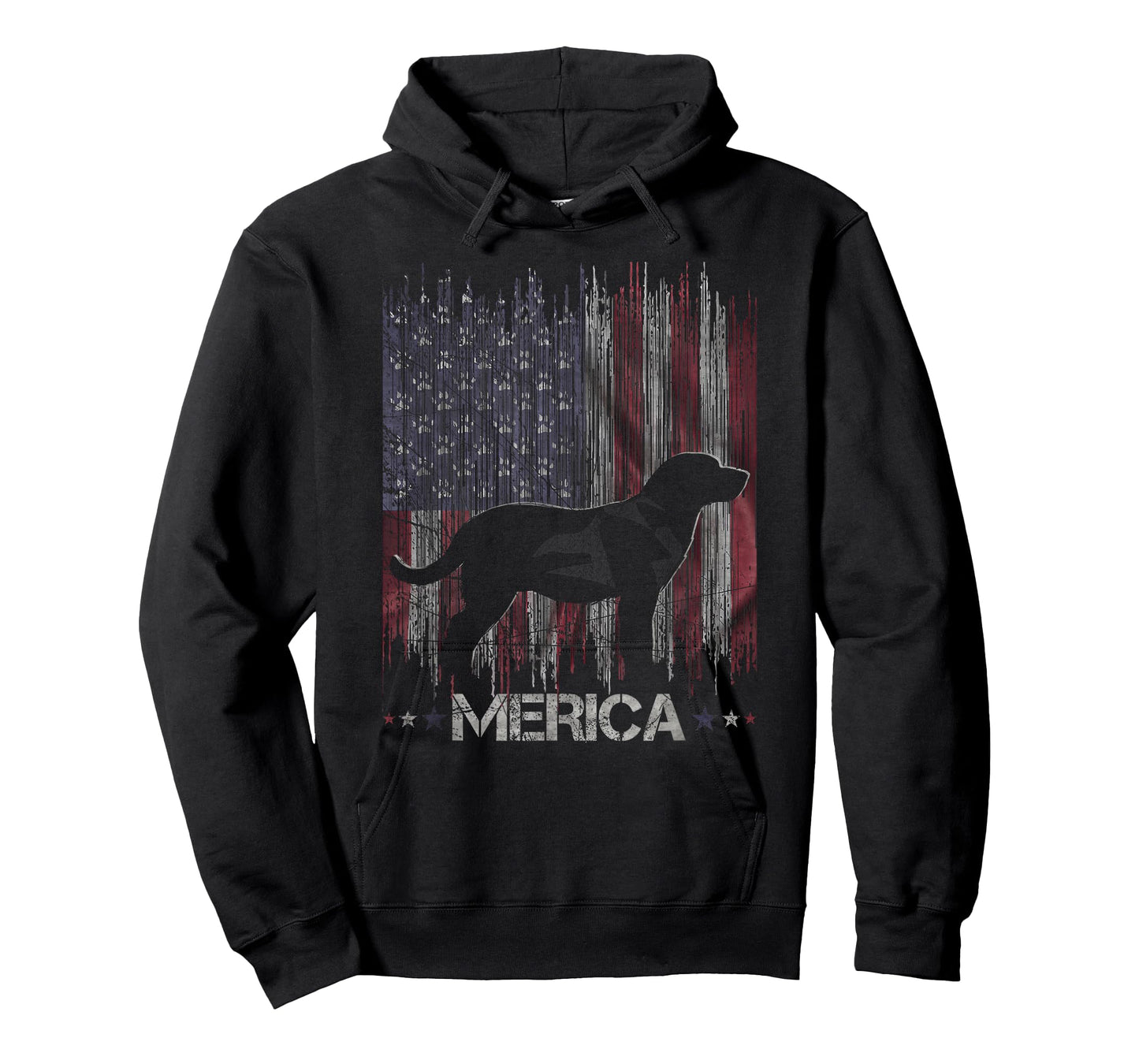 Vintage Labrador Dog, Merica Lab Dog USA Flag Silhouette Men Women Kids T-Shirt