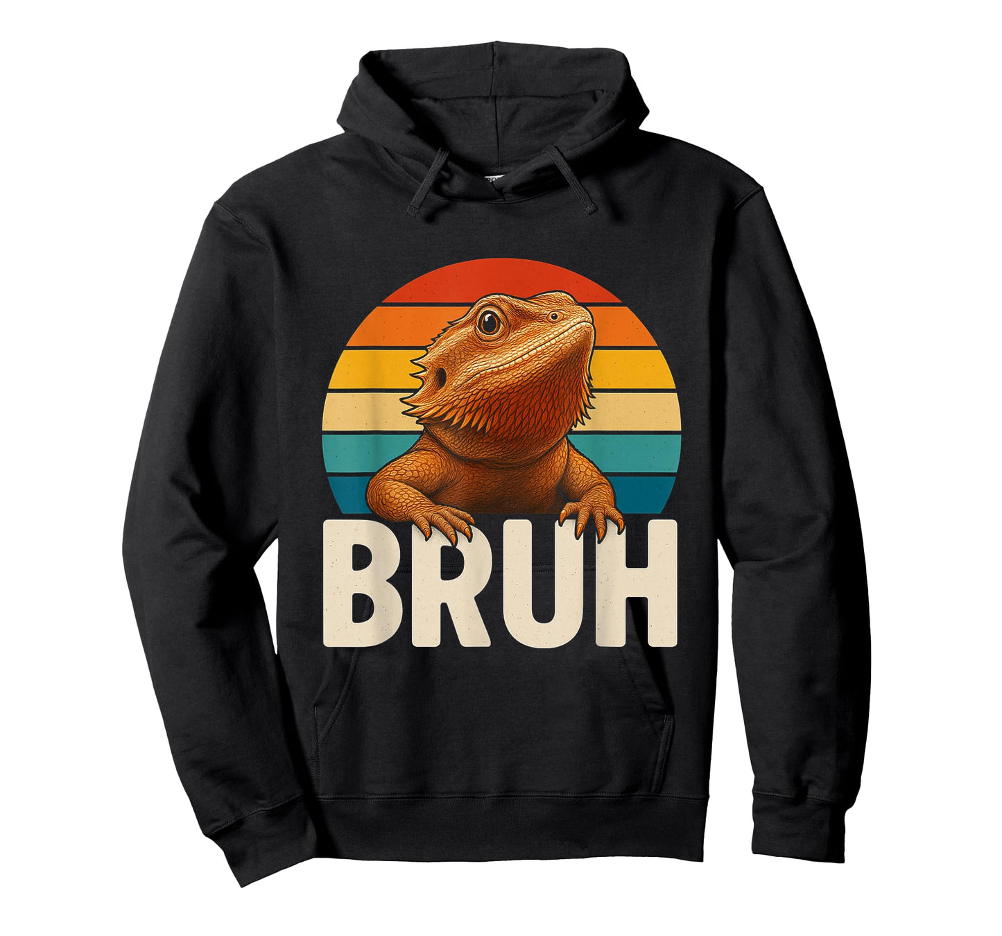Funny Bearded Dragon Bruh Retro Sunset Vintage T-Shirt