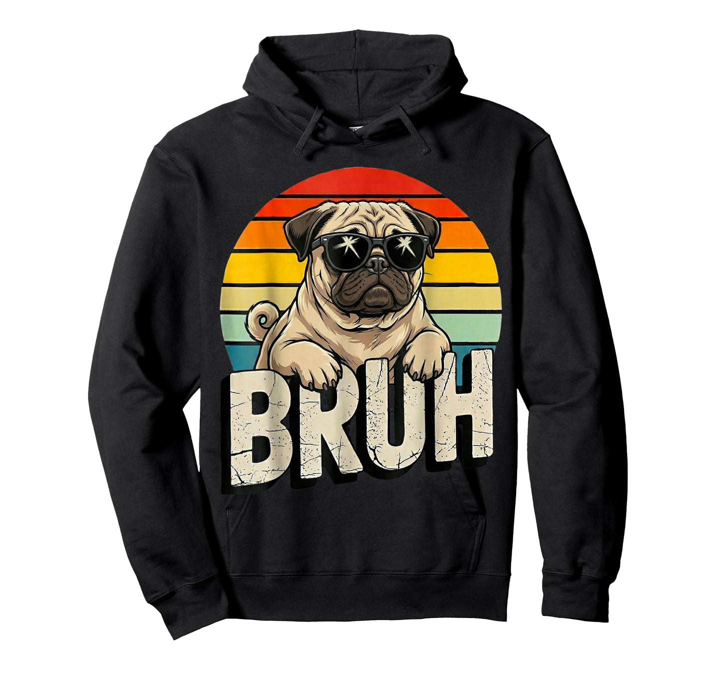 Pug says BruhAdorable Dog Funny Humor Fashion Meme Lover T-Shirt