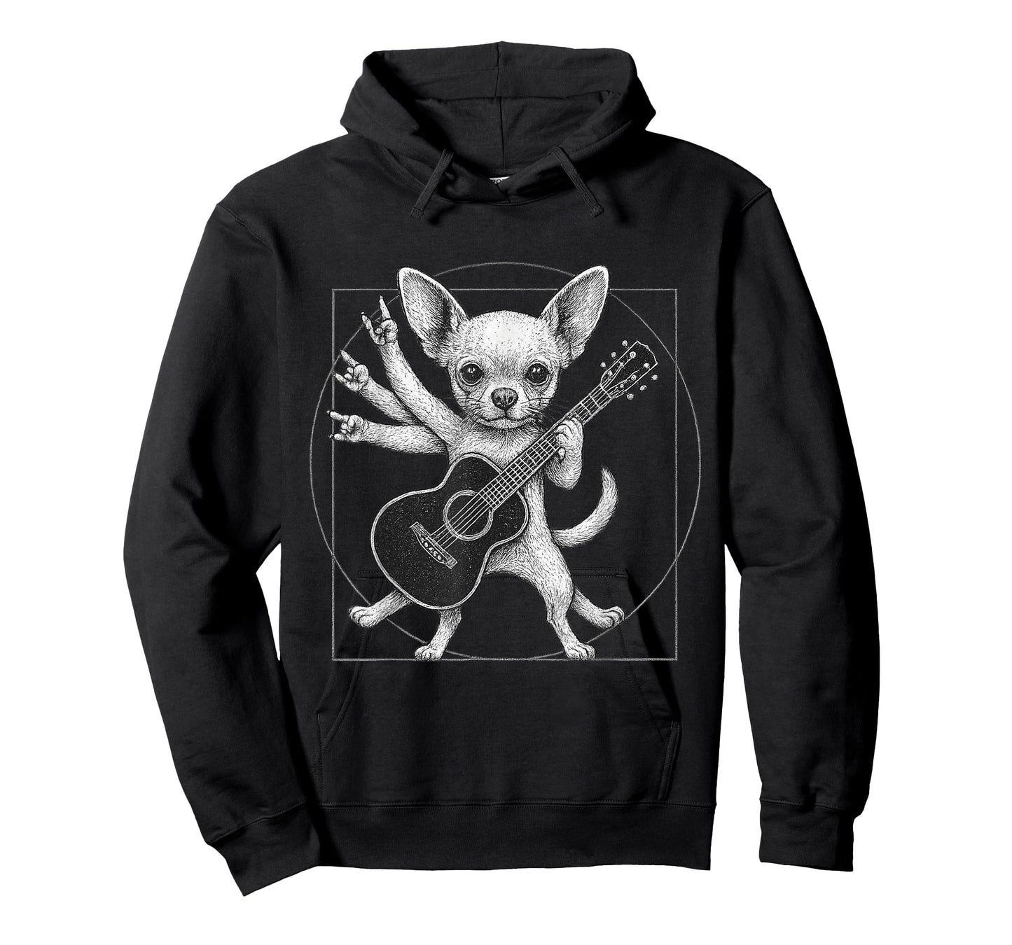 Rocking Chihuahua with Guitar Awesome Pet Lover Design T-Shirt