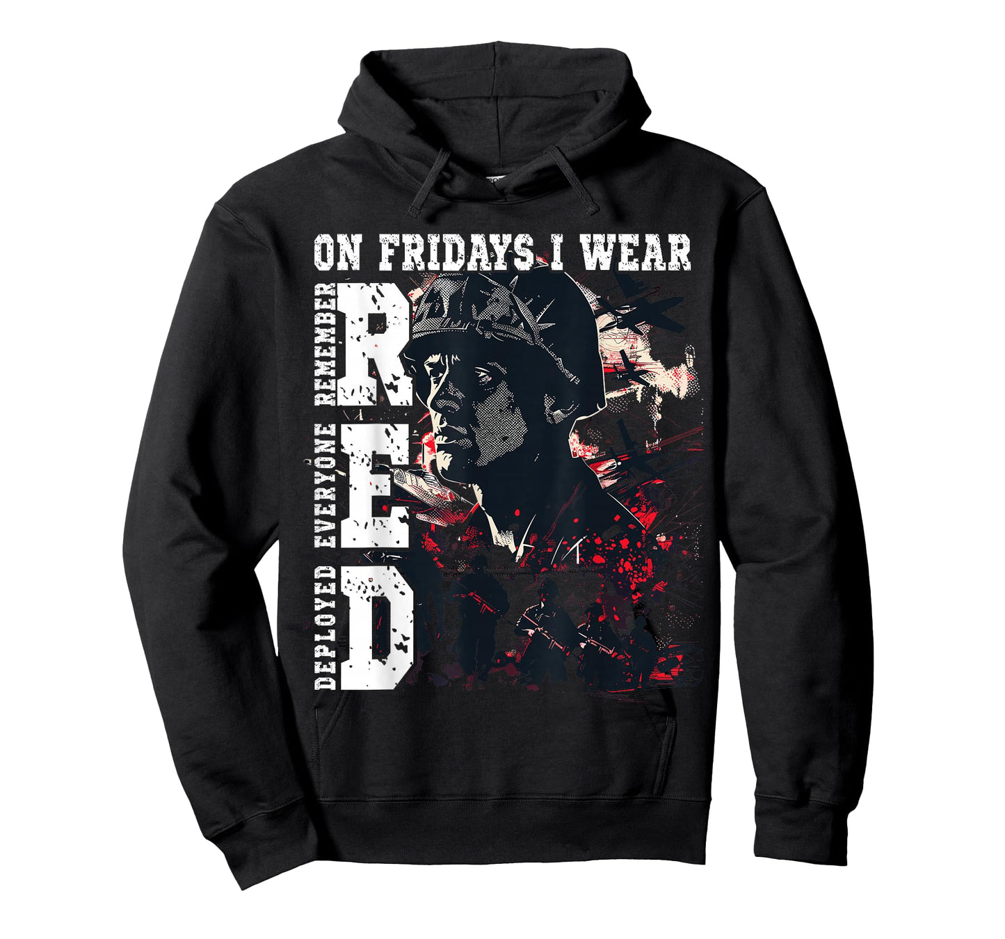 On Fridays I Wear Red USA Support American Troops T-Shirt
