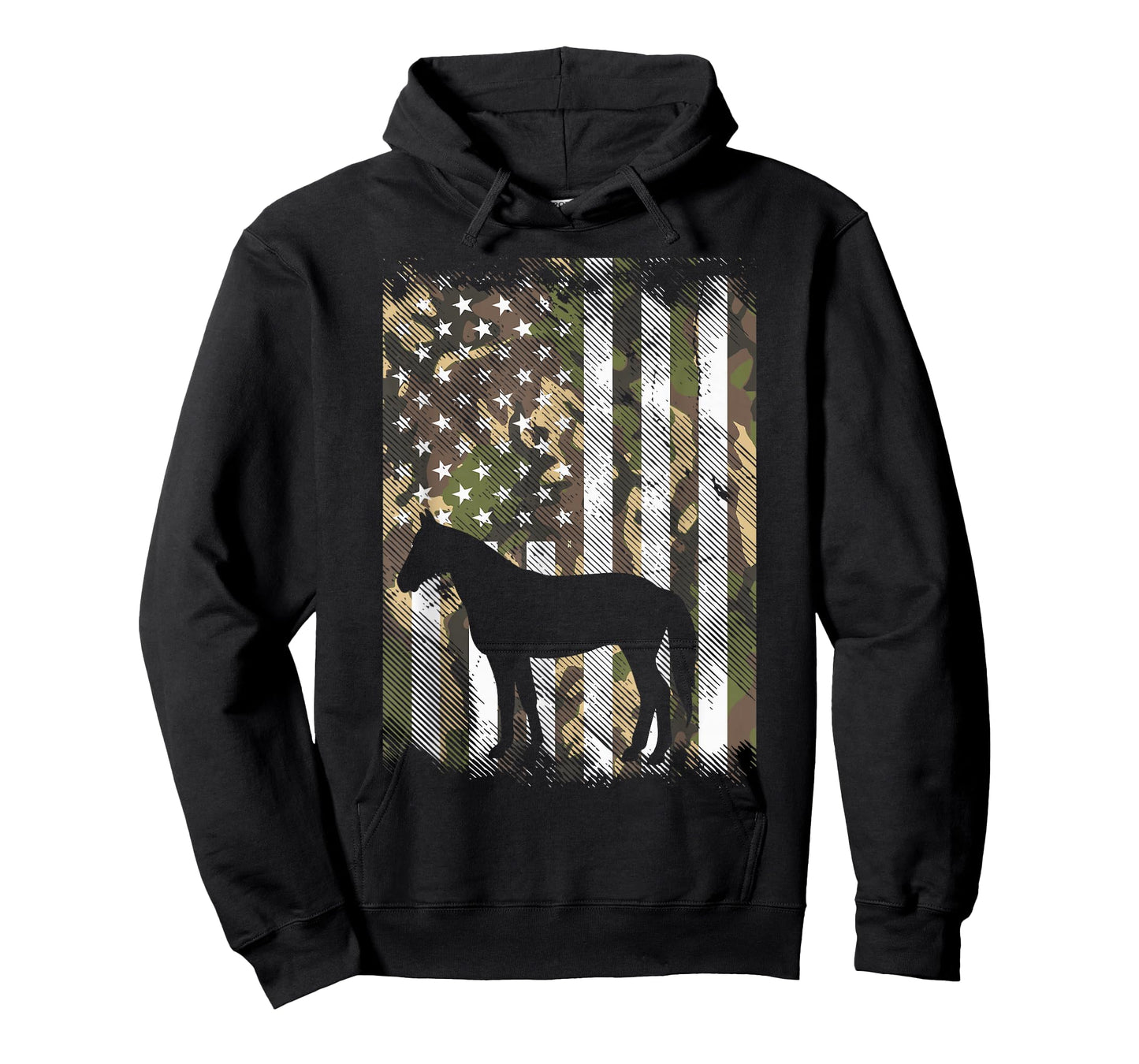 Camo American Flag Horse Vintage Riding Patriotic Equestrian T-Shirt