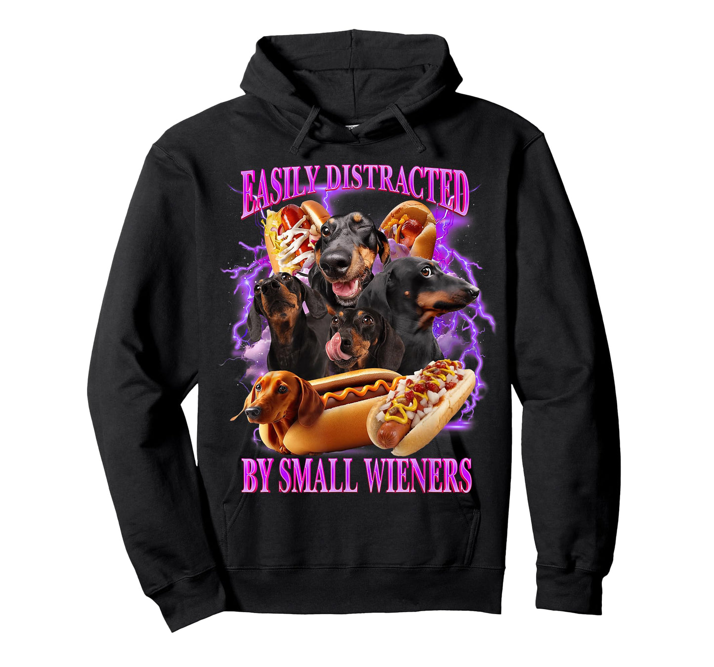 Easily Distracted by Small Wieners Funny Offensive Dachshund T-Shirt