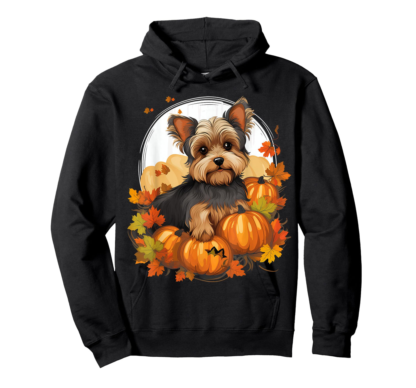 Pumpkin Yorkie Dog Halloween Thanksgiving T-Shirt