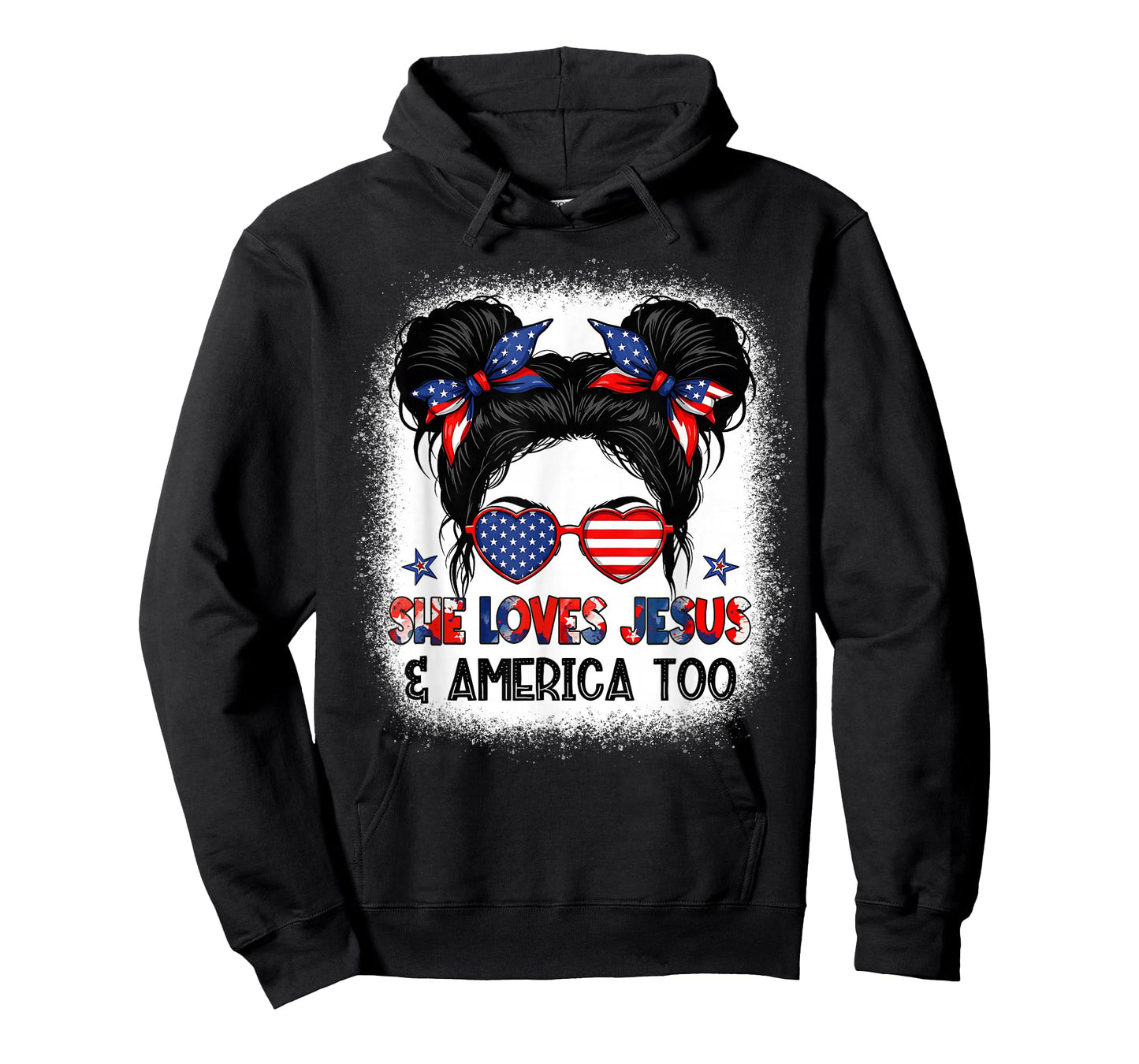 American Flag She Loves Jesus & America Too Christian Jesus T-Shirt