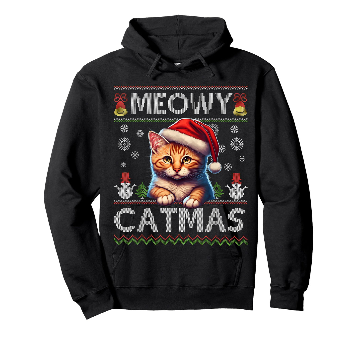 Meowy Catmas Cat Santa Christmas Kitten Xmas Ugly Sweater T-Shirt