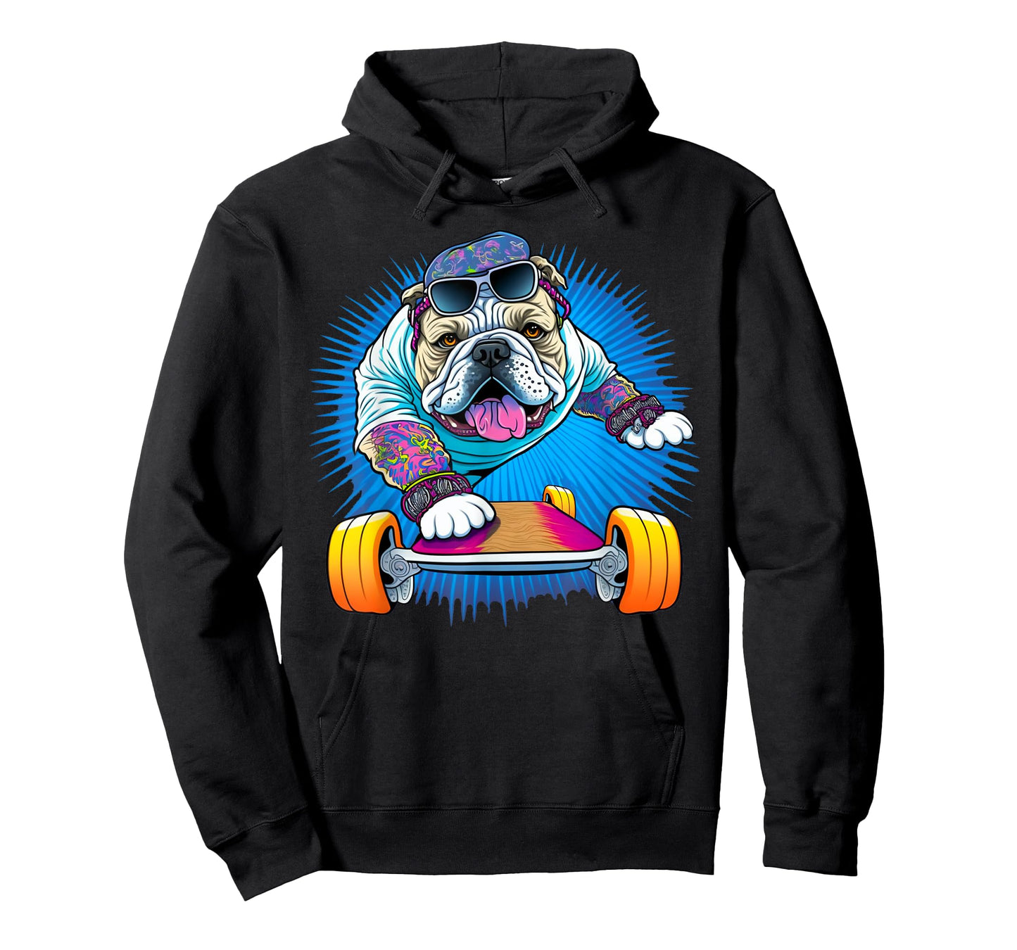 Funny Skateboarding Bulldog T-Shirt
