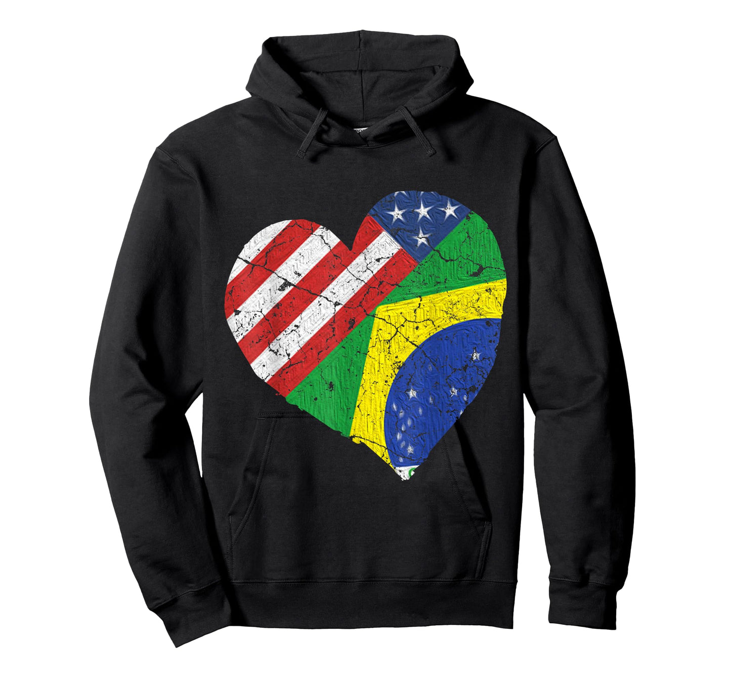 Half Brazilian Half American Flag Brazil USA Pride T-Shirt