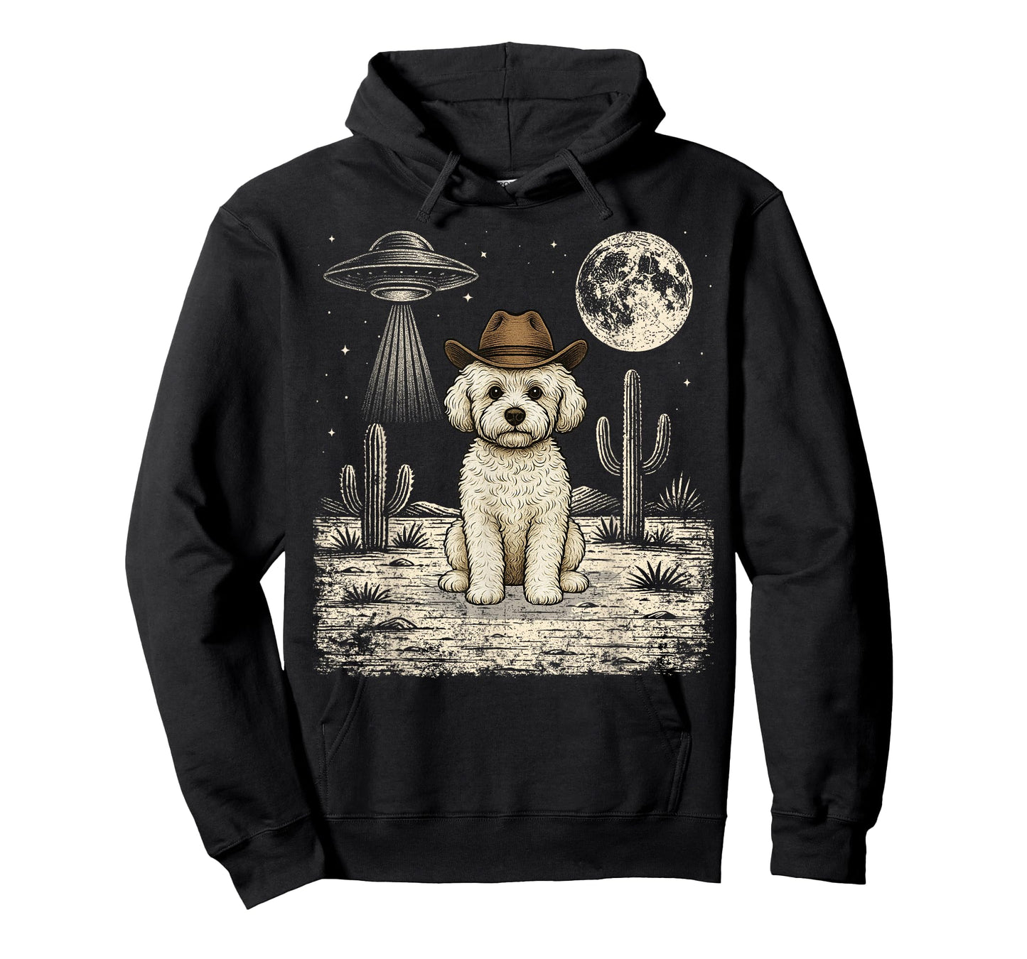 Funny Bichon Frise Cowboy Western Dog UFO T-Shirt