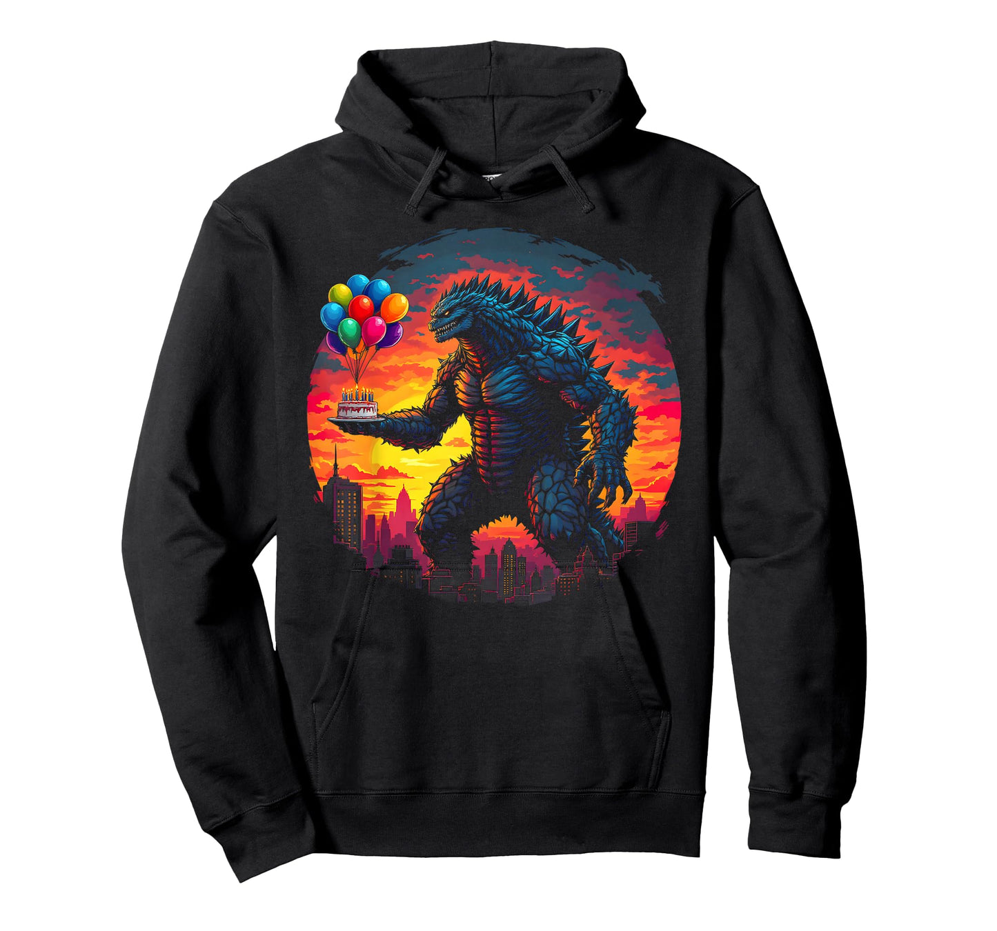 Kaiju Balloon And Cake Funny Japanese Monster Lover Birthday T-Shirt