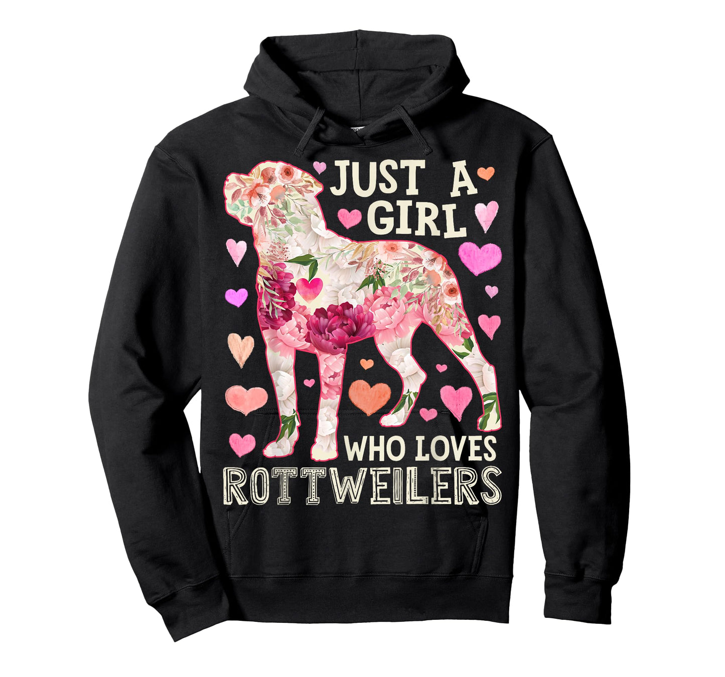 Rottweiler Just A Girl Who Loves Dog Flower Women Floral T-Shirt