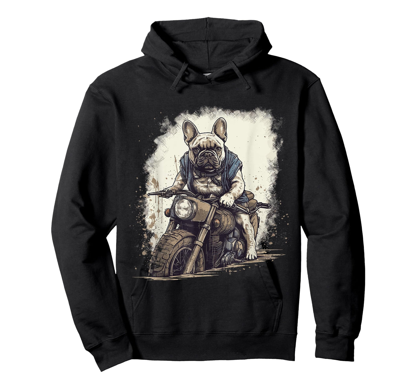 Funny Vintage French Bulldog Biker French Bulldog Motorcycle T-Shirt for Men Women