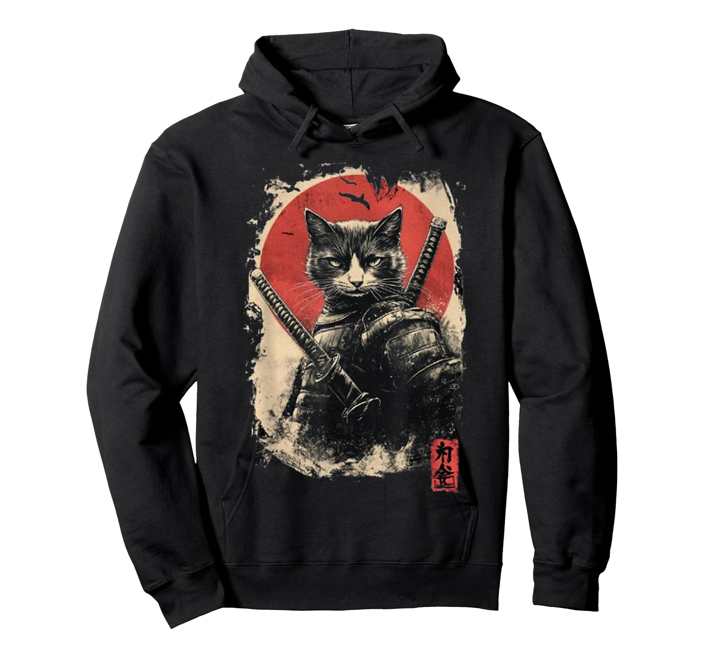 Vintage Japanese Art anime graphic samurai cat warrior T-Shirt for Men Women Girls Kids