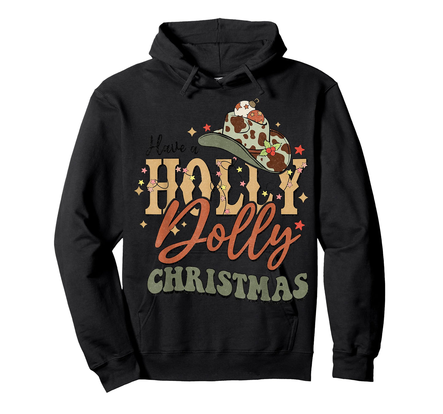 Vintage Western Christmas Howdy Xmas Cowboy Hat Retro Jolly T-Shirt