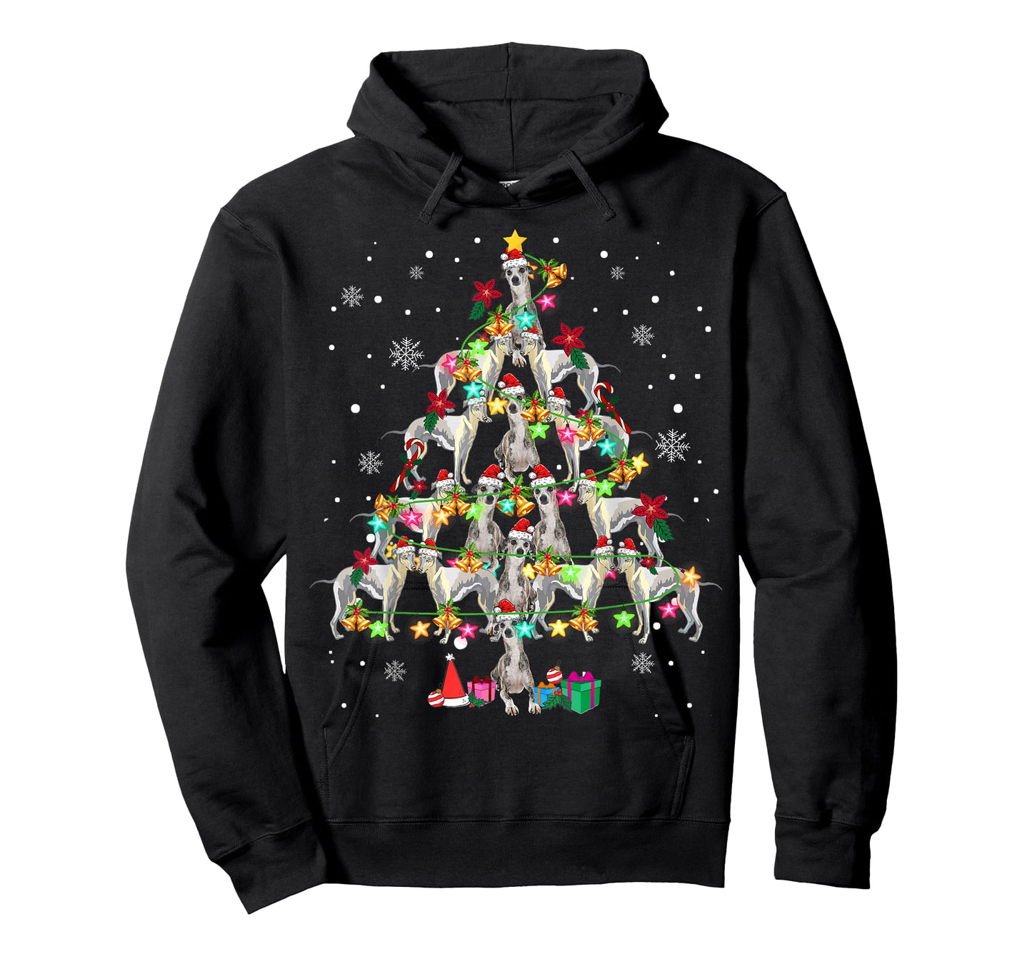 Whippets Christmas Tree Funny Whippets Lover Christmas T-Shirt