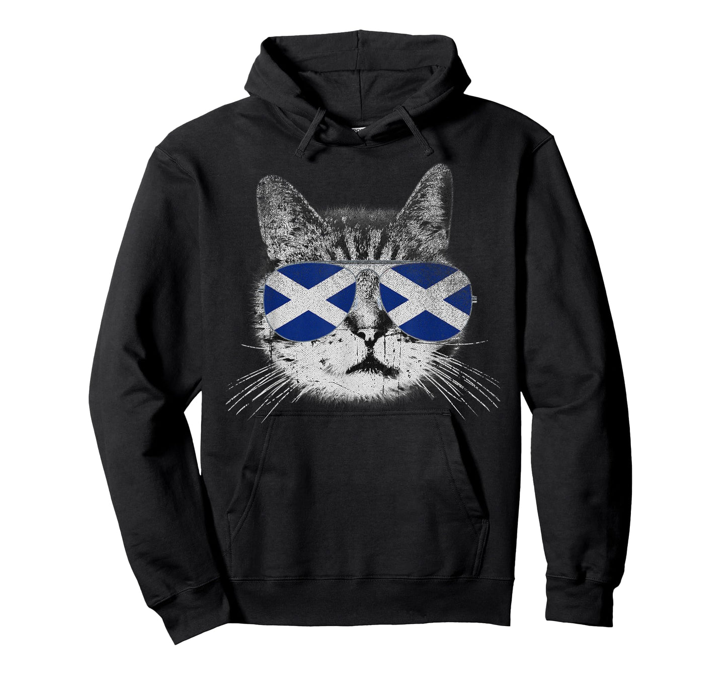 Cat Shirt Scottish Scotland Flag Country Retro Funny T-Shirt