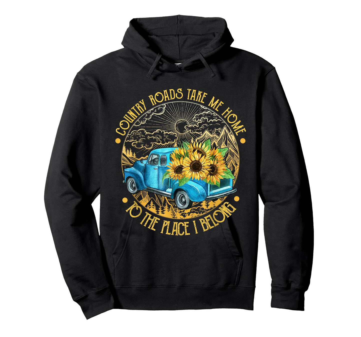Country roads take me home to the place i belong T-Shirt
