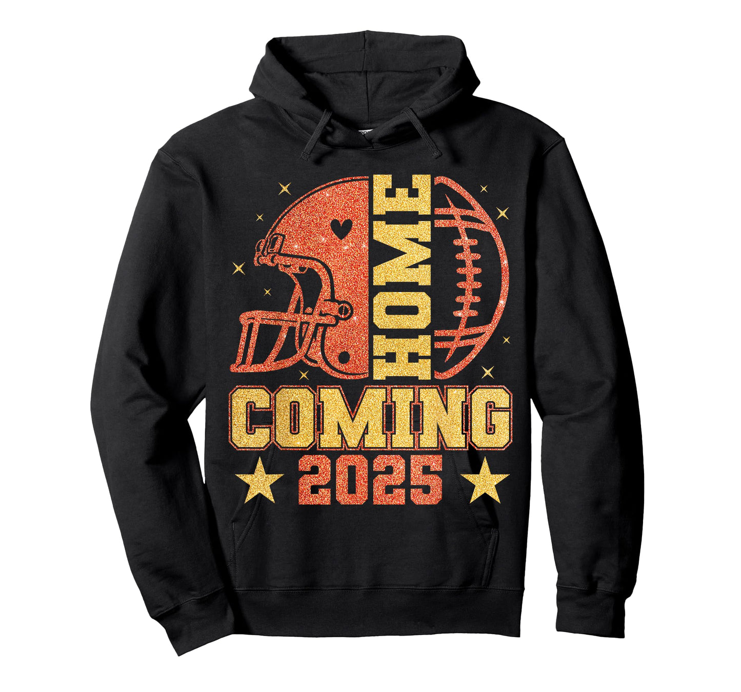 Homecoming 2025 HOCO Football Mama Girl Orange Gold Vibes T-Shirt