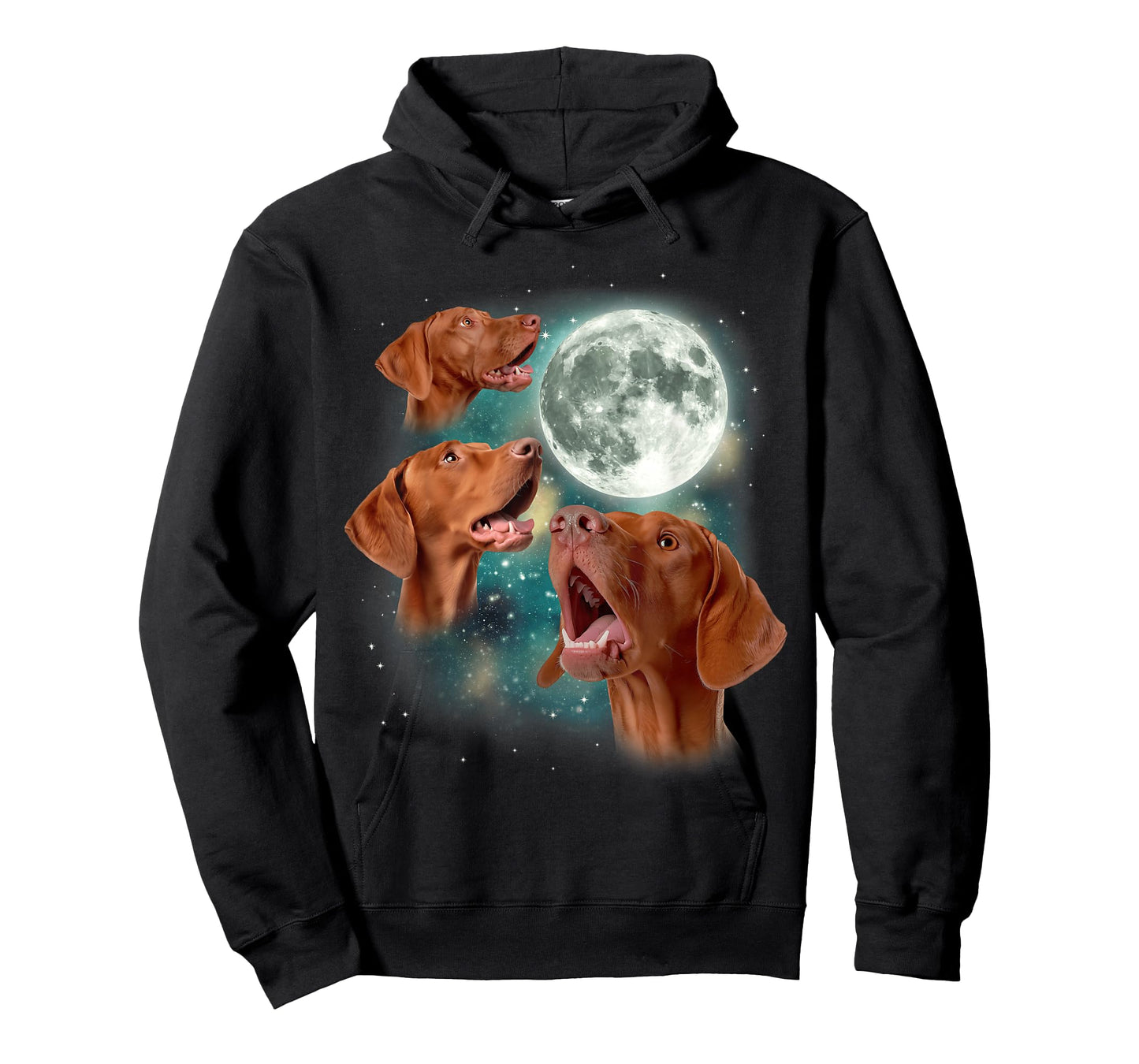 Three Vizsla Moon | 3 Magyar Meme Magic Dog Vizslas Canine T-Shirt