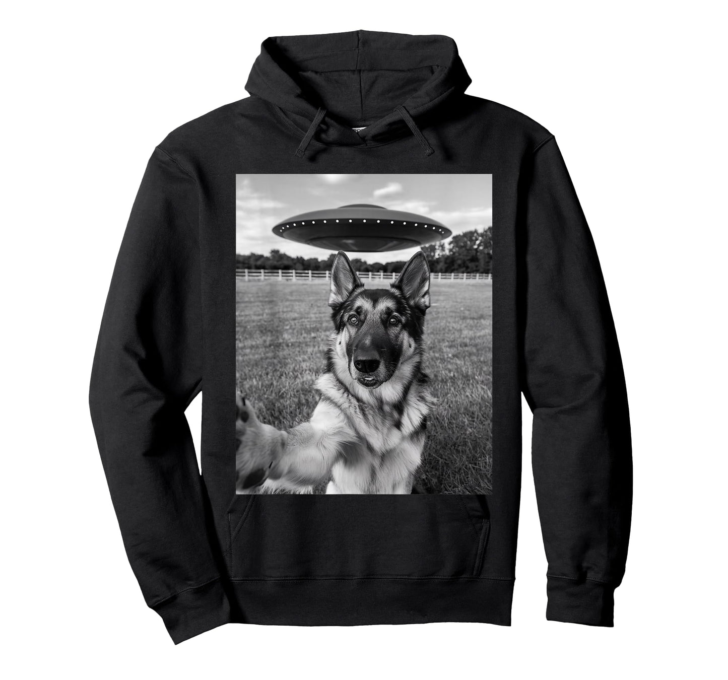 Funny German Shepherd Ufo Selfie T-Shirt